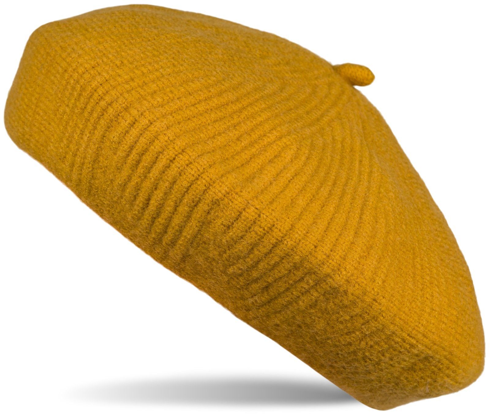 styleBREAKER Baskenmütze Feinstrick Baskenmütze mit Streifen Muster (1-St) günstig online kaufen