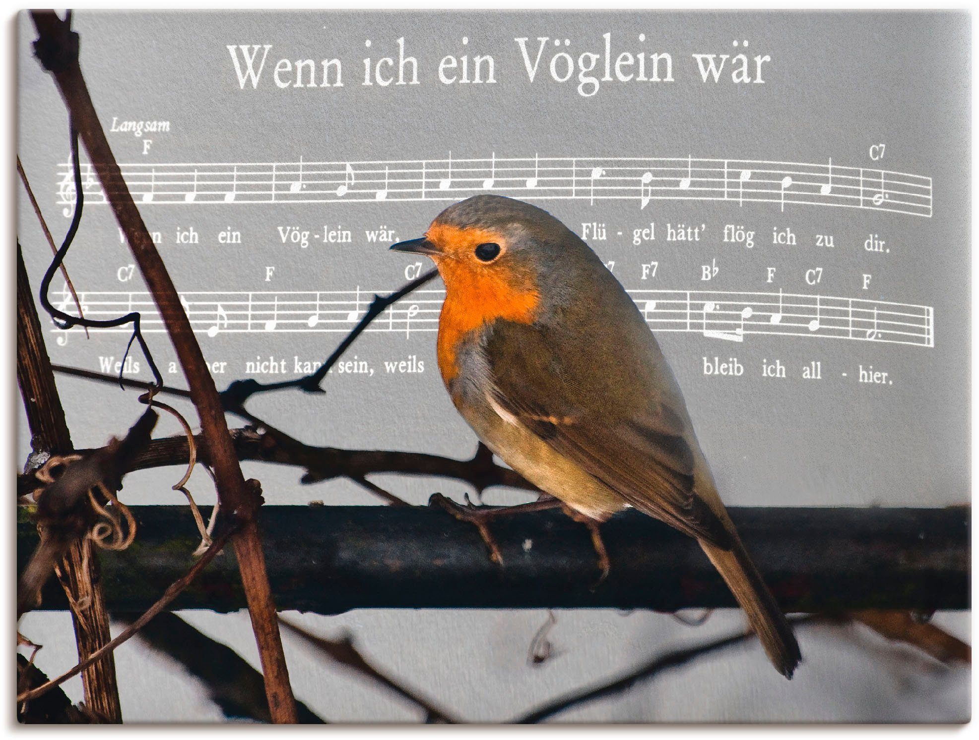 Vögel Wandaufkleber Größen (1 in versch. Poster Wenn Leinwandbild, als Artland Wandbild oder Vöglein wär, ich St), ein