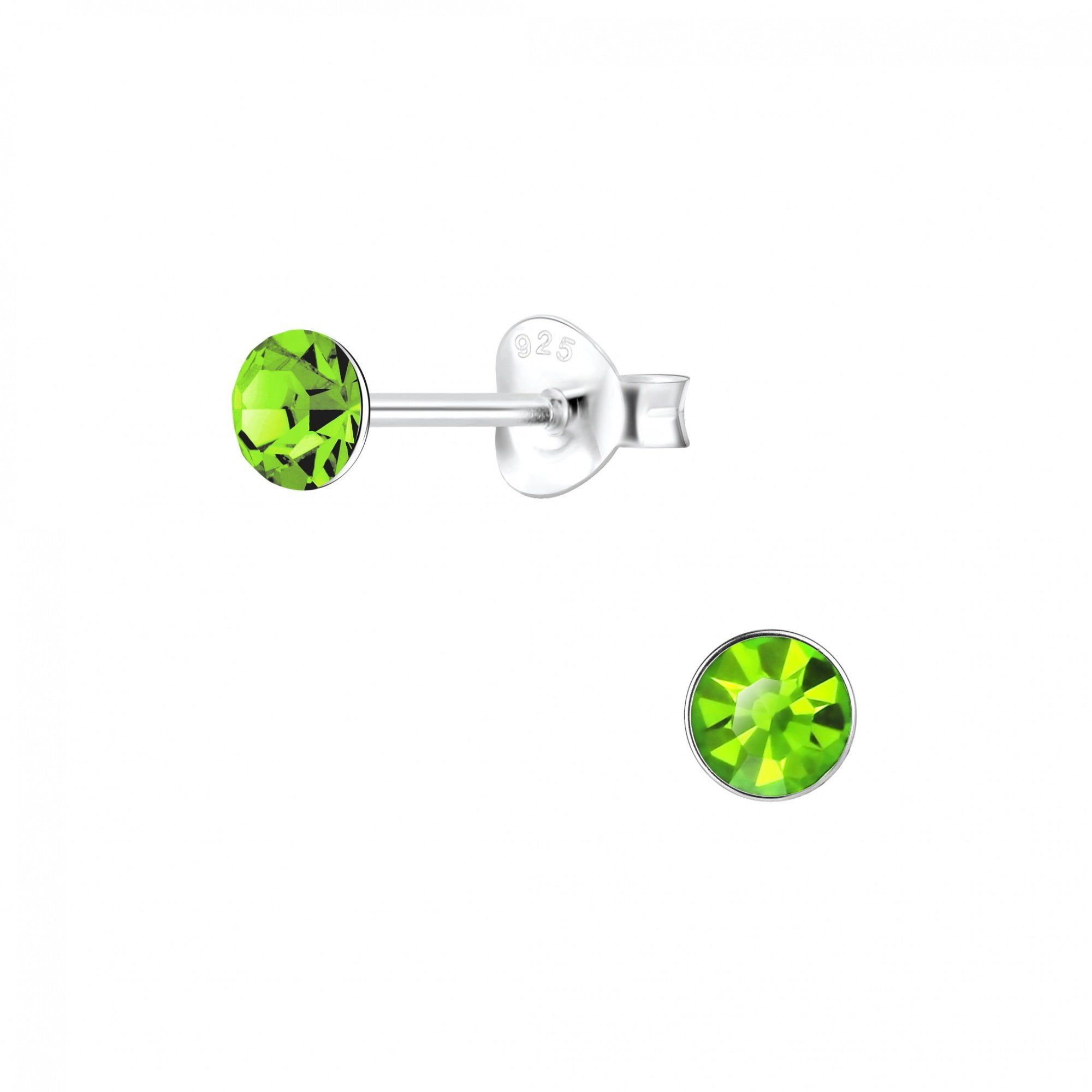 ALEXANDER YORK Paar Ohrstecker KRISTALL 4 mm peridot, 2-tlg. (Ohrstecker)