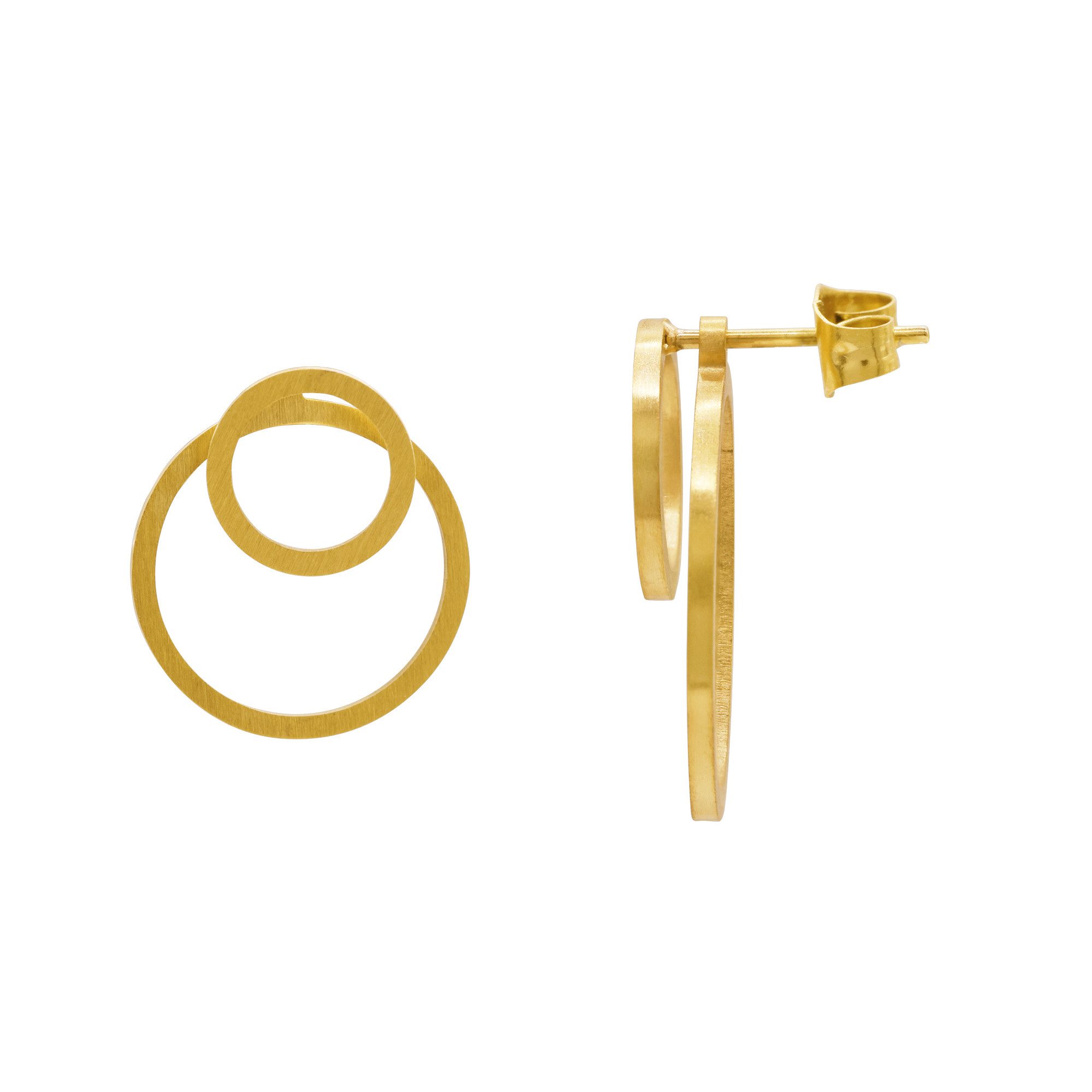 Heideman Paar Ohrstecker Circle Ewiger Kreis goldfarben (Ohrringe, inkl. Geschenkverpackung), hinten und vorne Ohrringe doppel