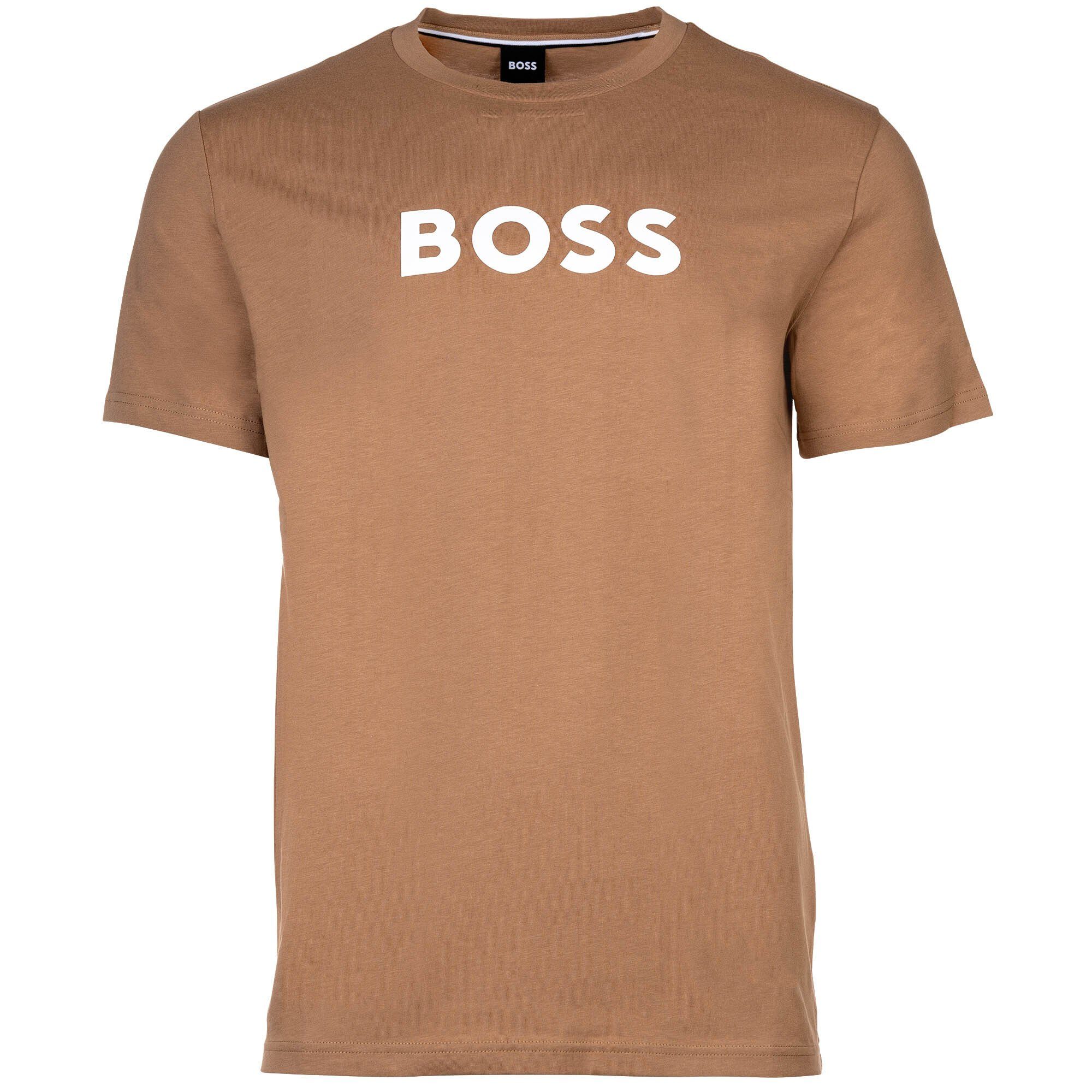 Kurzarm T-Shirt BOSS - Beige Herren T-Shirt RN, Rundhals, T-Shirt