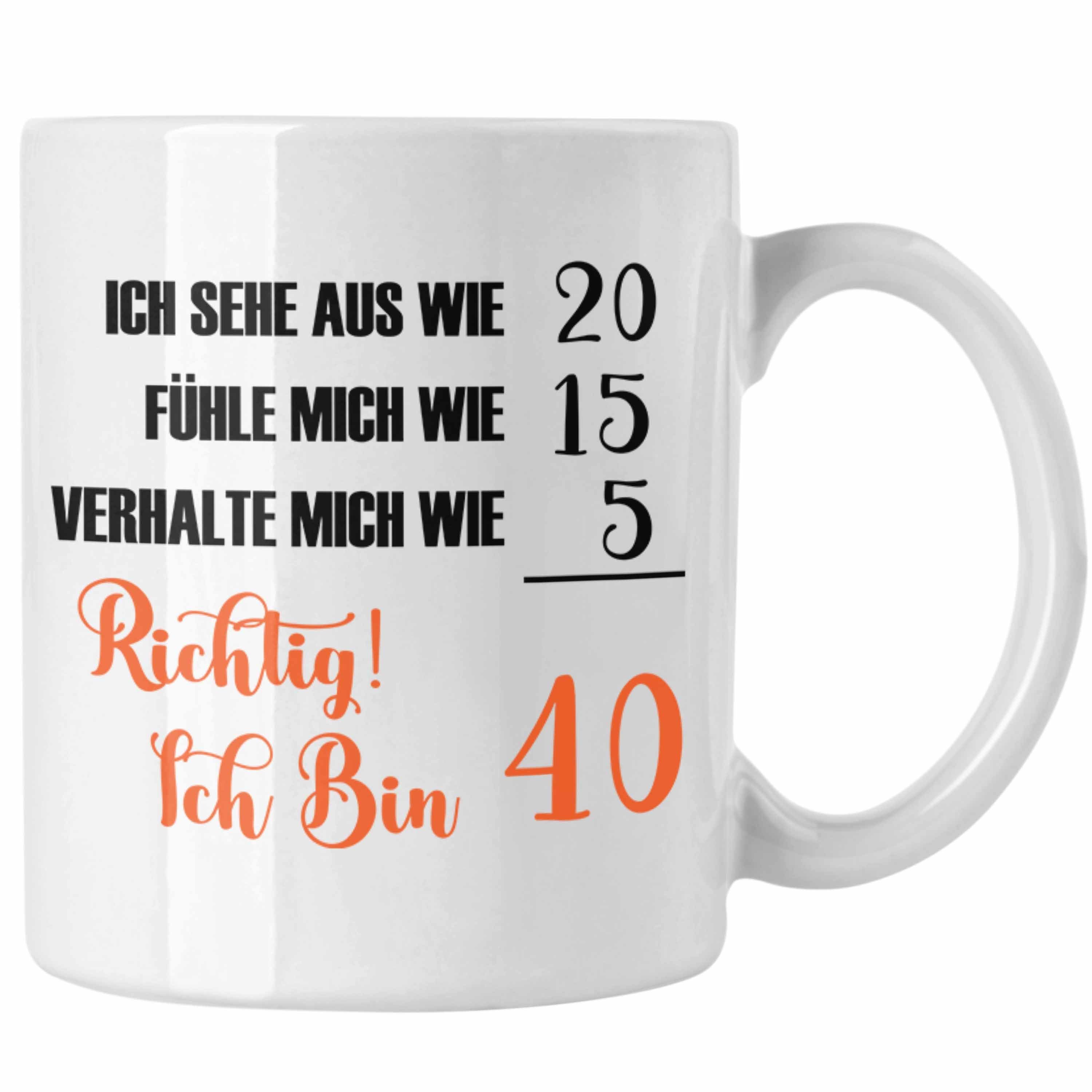 Trendation Tasse Tasse 40. Geburtstag Lustiges Geschenk Frauen 40er B Day Weiss