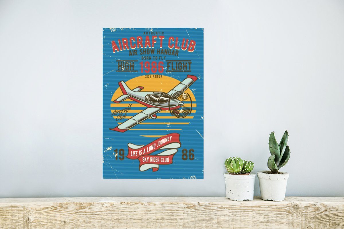 Poster, Mancave Ohne Vintage (1 Wandbild, Wohnzimmer, Rahmen Flugzeug für Zitate, - - Wandposter - MuchoWow Poster St),