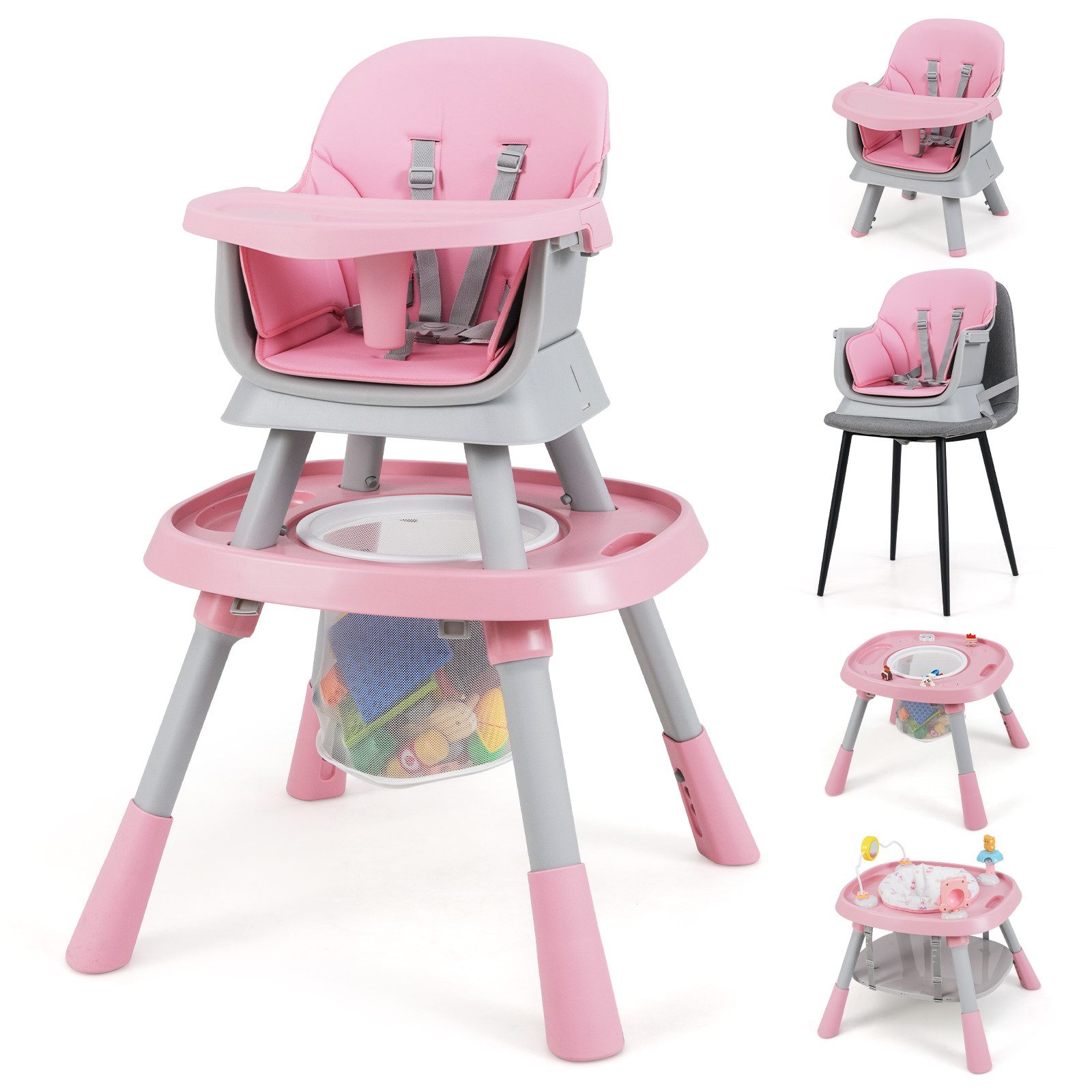 COSTWAY Hochstuhl (1 St), 16 in 1 Kinderhochstuhl, Babystuhl für Kinder ab 6 Monate