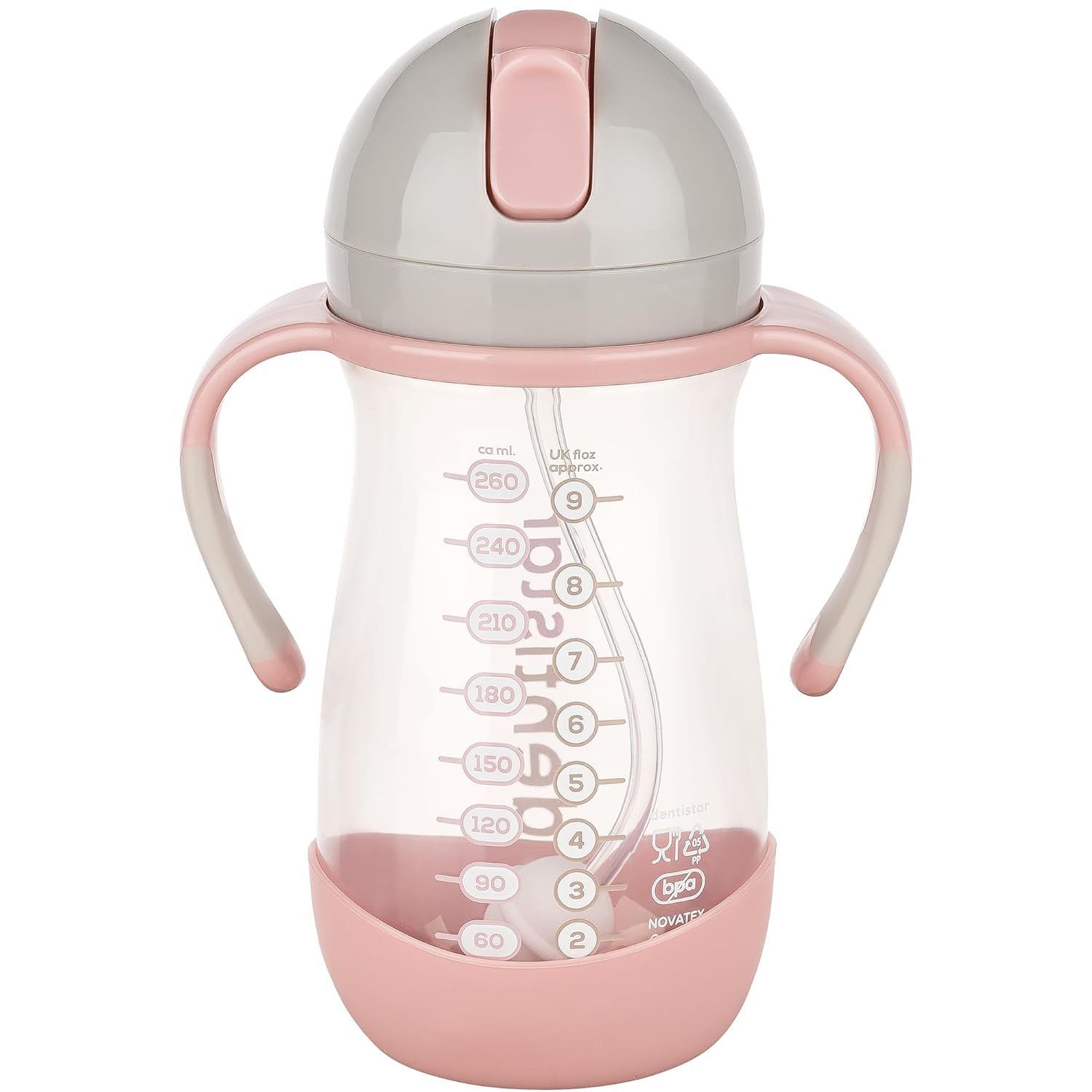 dentistar Babyflasche 260 ml Strohhalmbecher für Babys ab 6 Monate