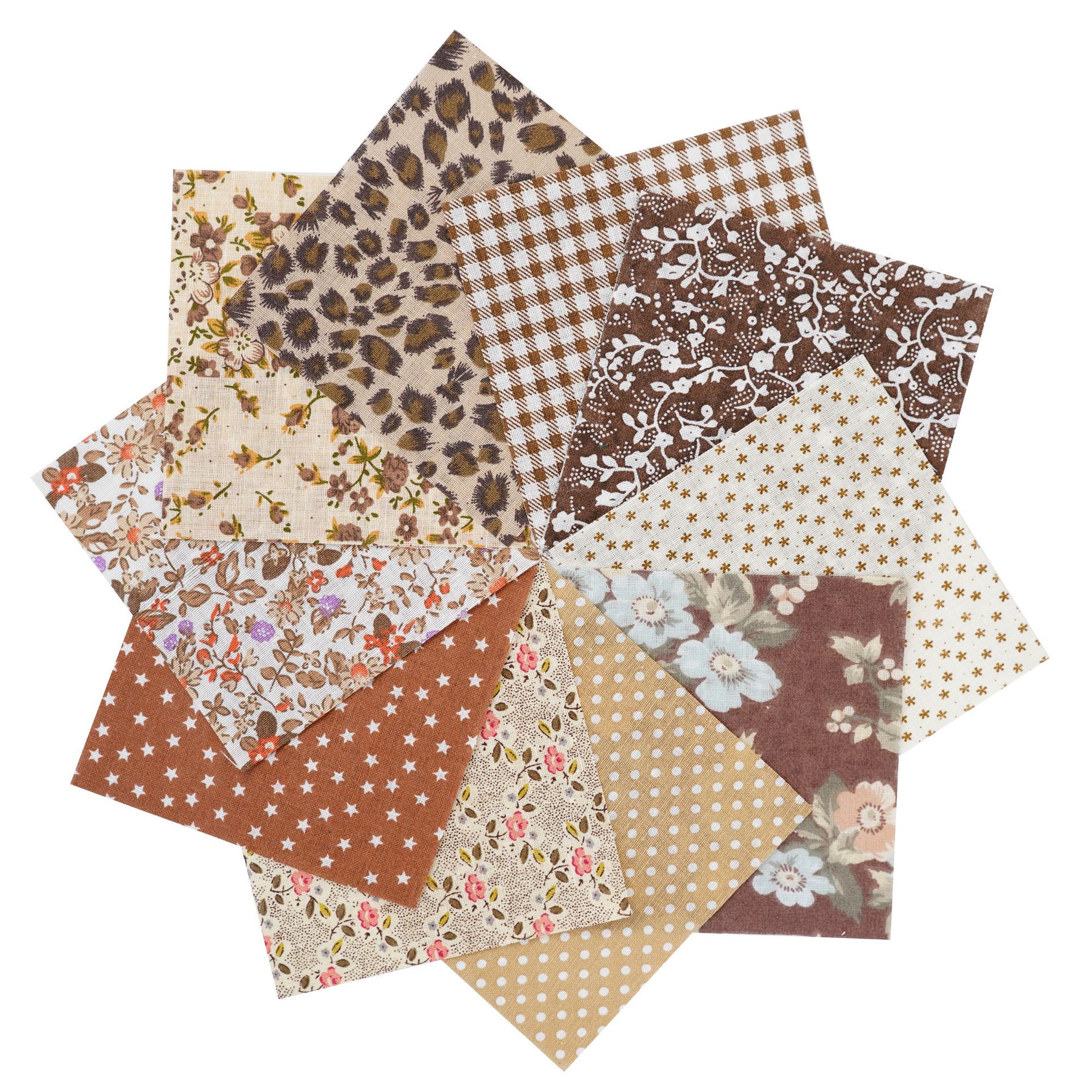 Diwzbyn Stoff Boho-Gewebe, bedruckter Steppstoff, Vintage-Patchwork-Material, geeignet für Handarbeit und Bekleidungsnäherei