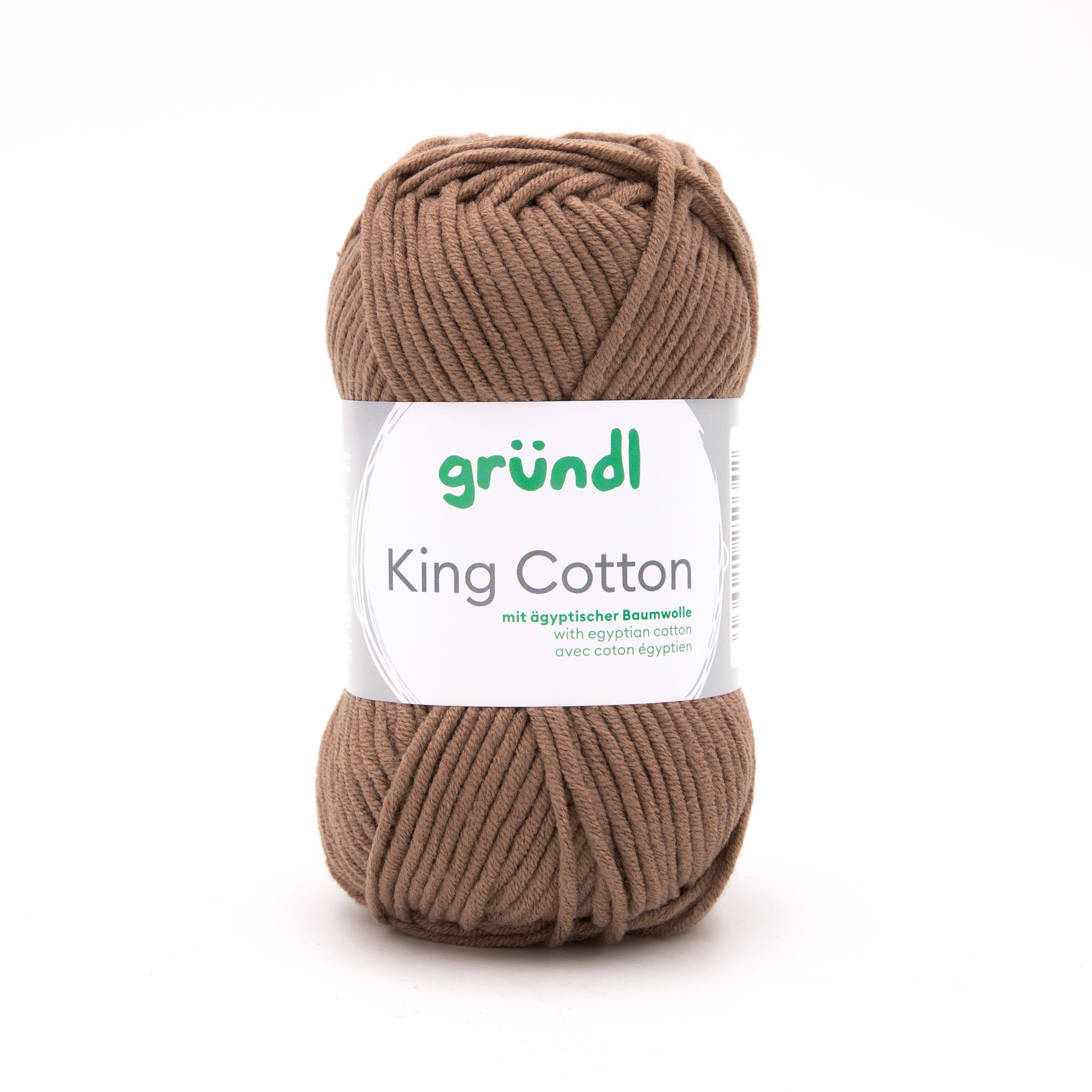 Gründl Wolle King Cotton Baumwollgarn Strickgarn Häkelwolle, 78,00 m (50g Handstrickgarn, Strickwolle, Baumwollmischgarn mit ägyptischer Baumwolle, zum Stricken und Häkeln für Nadelstärke 6 - 7 mm), mit Häkel - Anleitung zum download