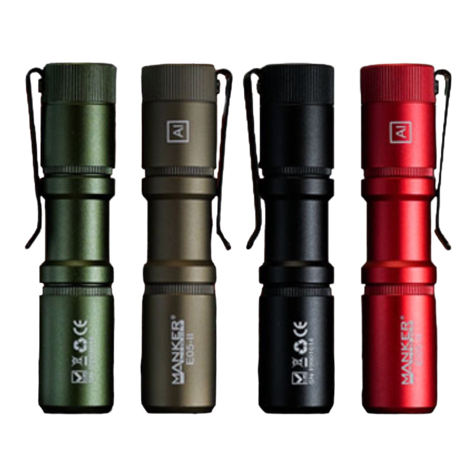 Manker LED Taschenlampe E05 II Pocket AA 14500 1300 Lumen Custom Made LED Taschenlampe (1-St)
