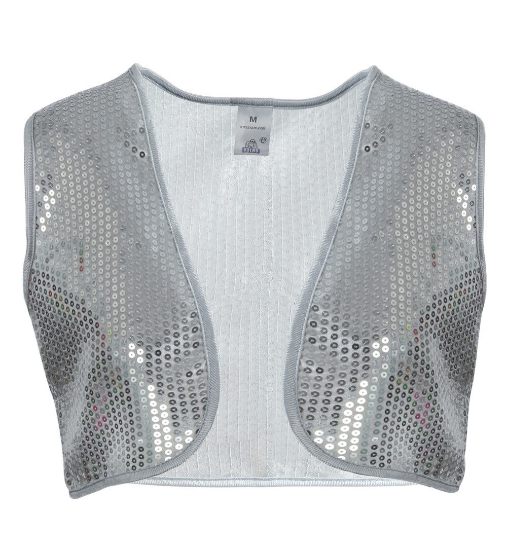 Fries Kostüm Damen Paillettenweste Weste Silber Gold oder Rot M oder XL Kar günstig online kaufen