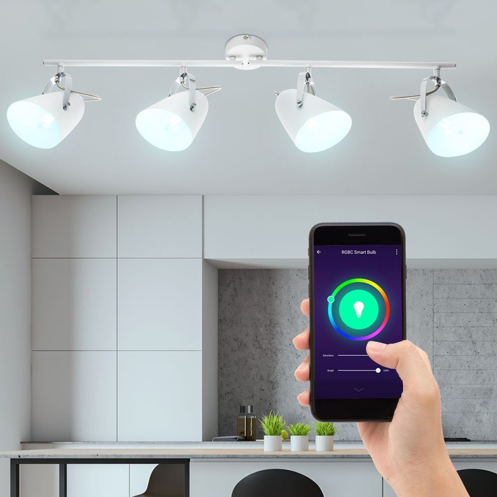 Spot App Handy Wohn Leuchte Sprache LED-Leuchte, Smarte im Decken per Zimmer steuerbar etc-shop Set