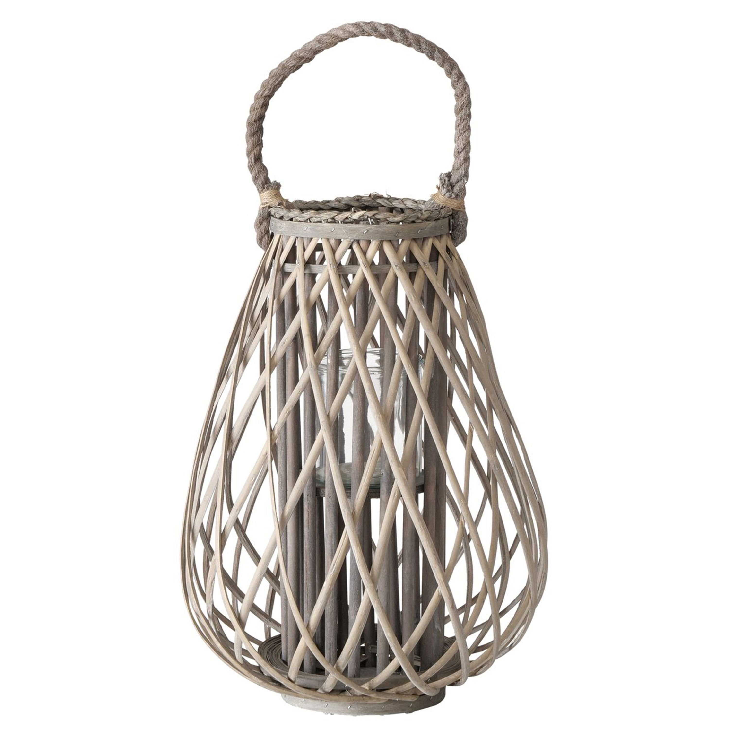 Teelichthalter Windlicht Jolanda groß Ø37cm H51cm Weide Kerzen-Ständer Laterne