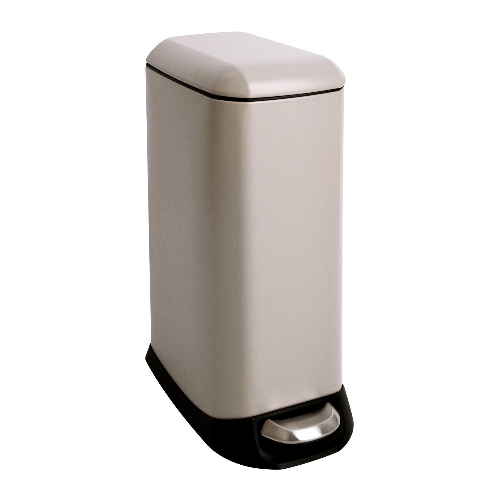SVITA Mülleimer TS12, Treteimer, 12L, Softclose-Funktion, Stahl pulverbeschichtet, Taupe