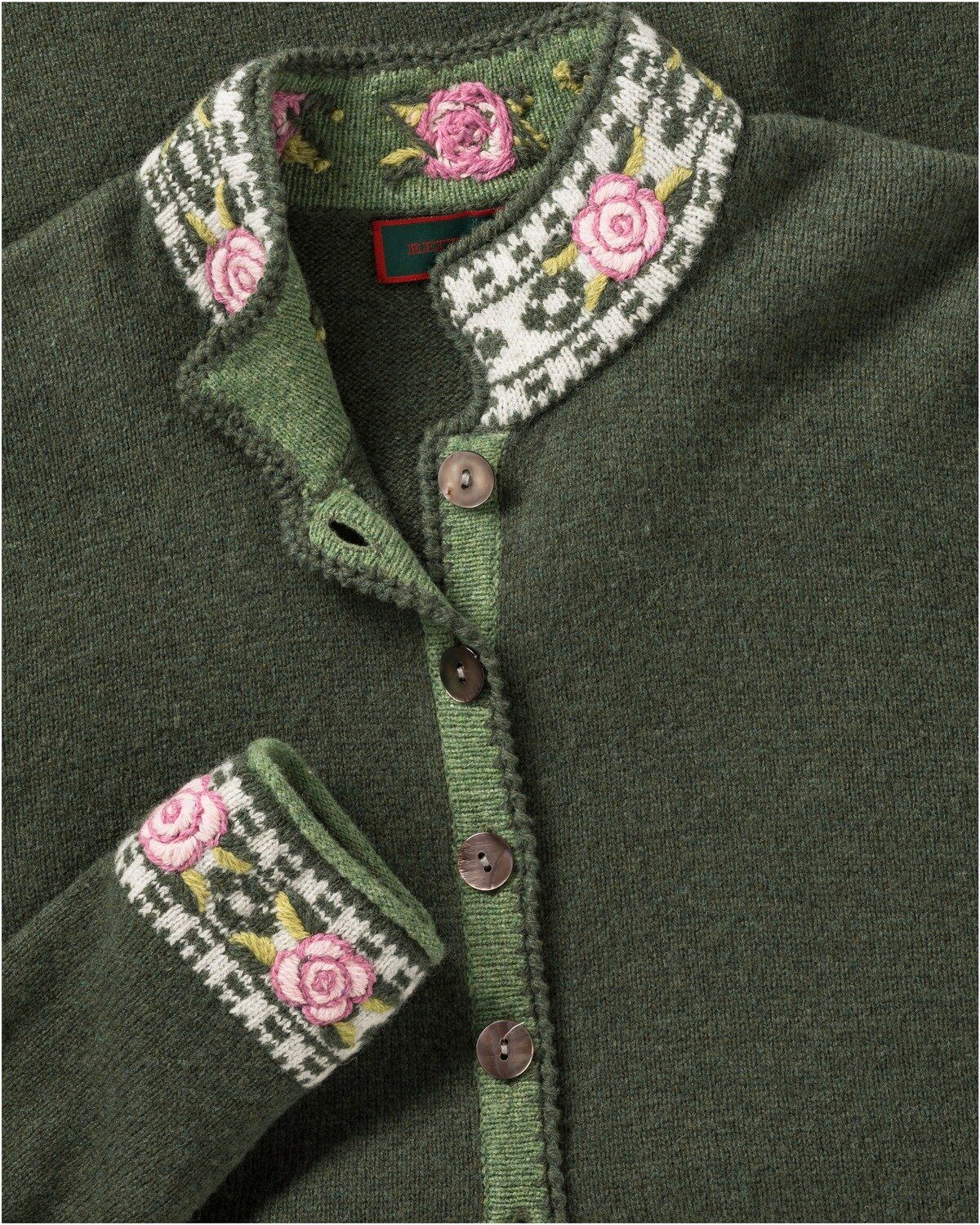 Reitmayer Strickjacke Lange Strickjacke mit Jacquard-Muster – Bild 3 von 4