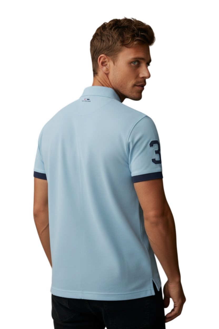 U.S. Polo Assn. Poloshirt US16927 (100% Baumwolle) hellblau Herren
