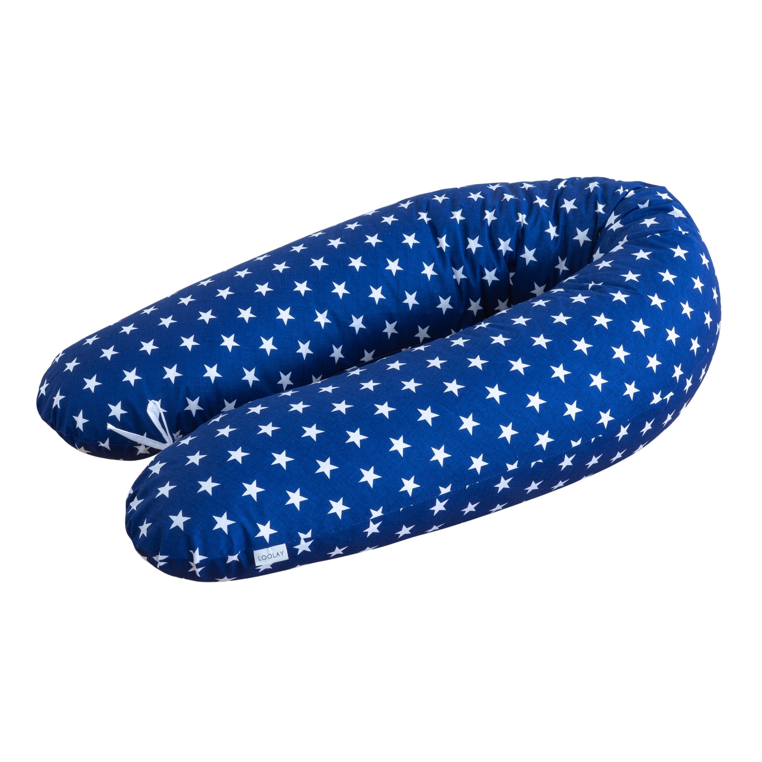 Loolay Stillkissen Baumwolle M/L o L/XL Schwangerschaftskissen Seitenschläferkissen Bezug, WEICH Füllung + 100% BIO-Baumwolle Kissenbezug, 170 oder 190 cm Stillkissen + Bezug abnehmbar mit Reißverschluss!, LOOLAY® - 100% Europäische Stoffe und Kleinserien-Nähen!