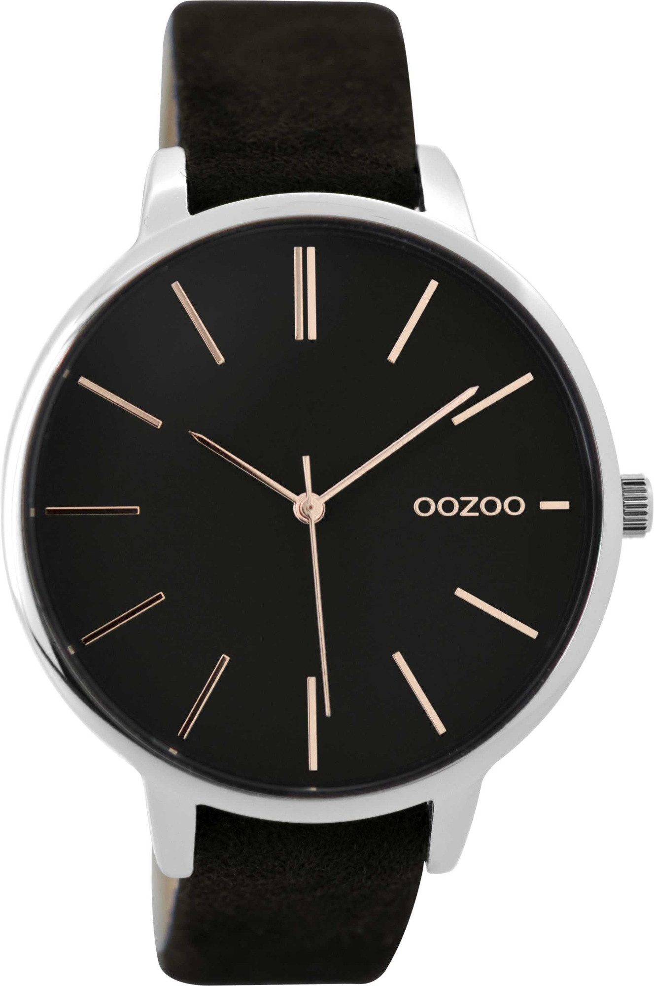 OOZOO Quarzuhr Armbanduhr C9214 Dunkelbraun Lederband 42 mm C9214