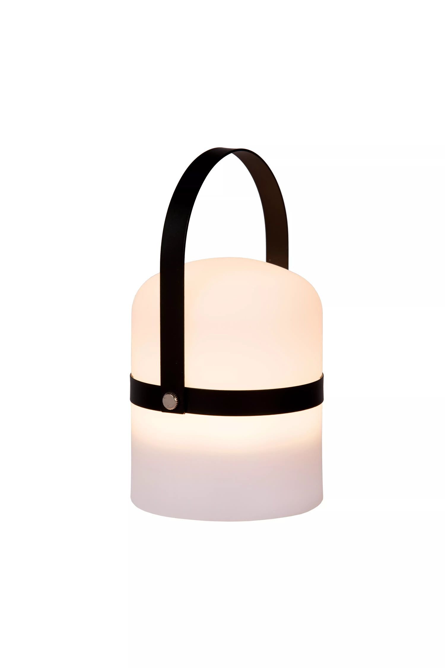 Licht-Erlebnisse Gartenleuchte AREL, LED fest integriert, Warmweiß, Akku LED dimmbar IP44 Ø 10 cm 18,5 cm Weiß Schwarz rund 01.10.1950 lm