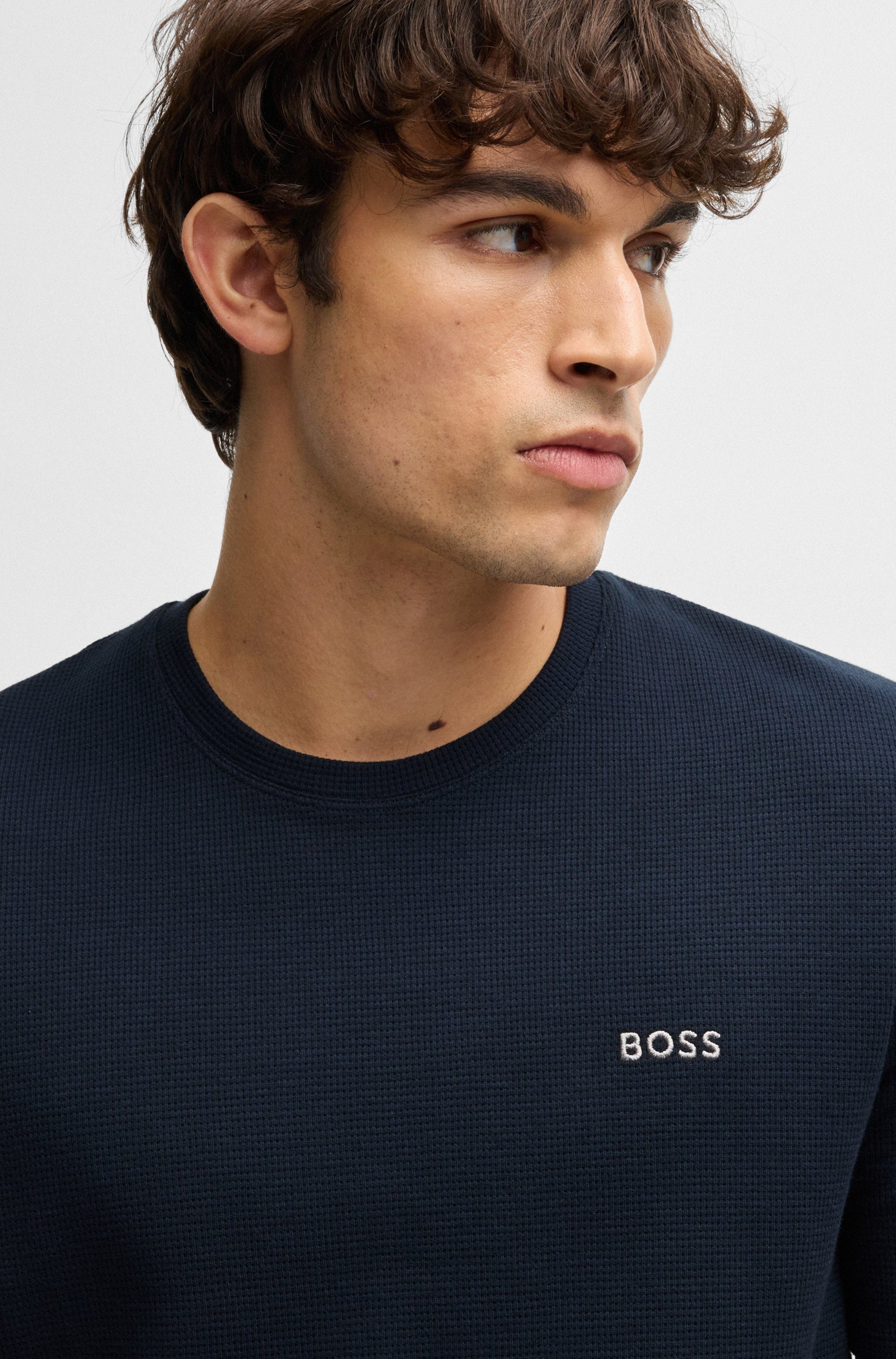 BOSS Pyjamaoberteil Waffle T-Shirt