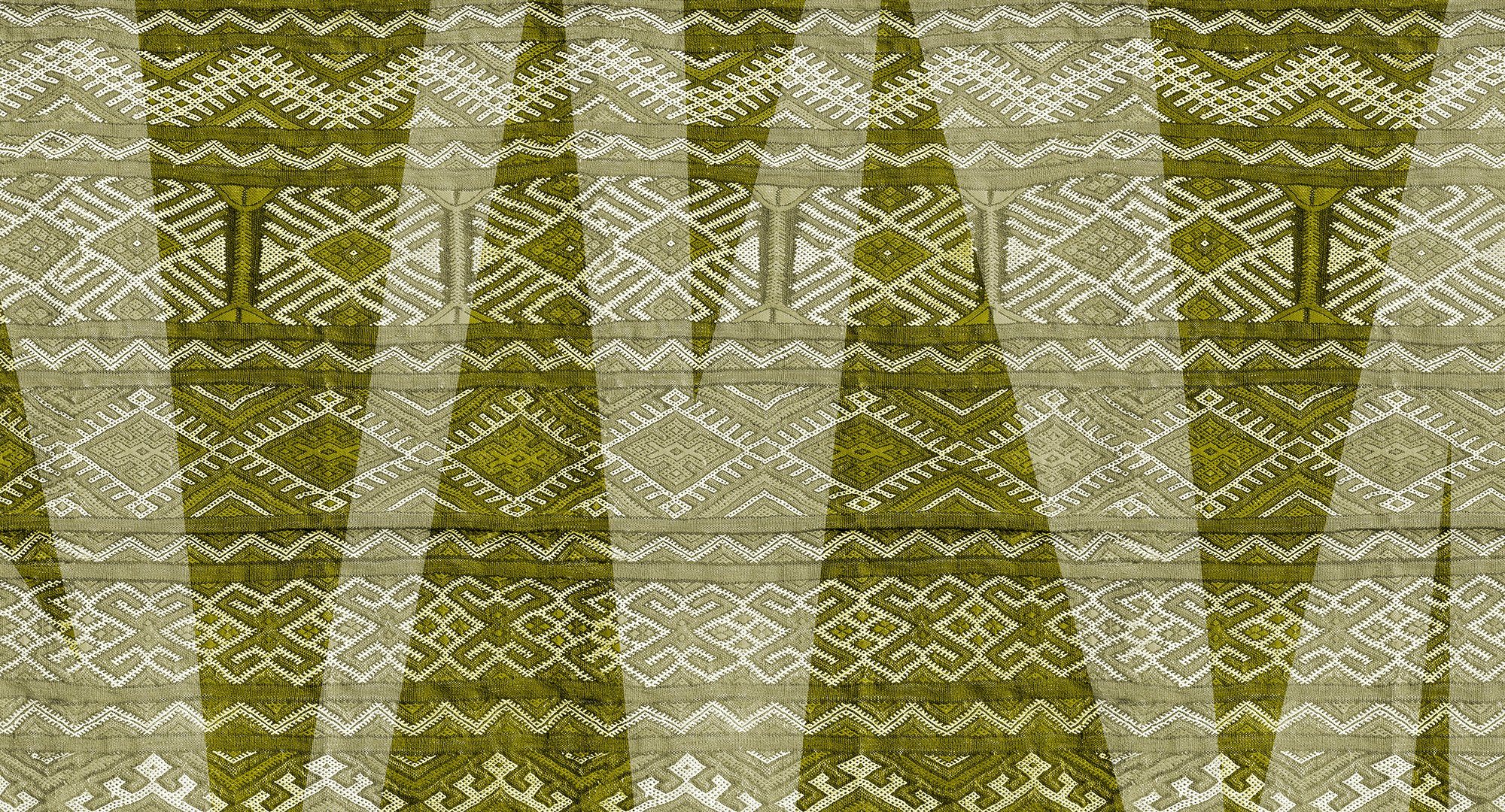 Architects Paper Fototapete Atelier 47 Carpet Pattern 3, glatt, gestreift, (5 St), Vlies, Wand, Schräge, Decke weiß/dunkelgrün/hellgrün