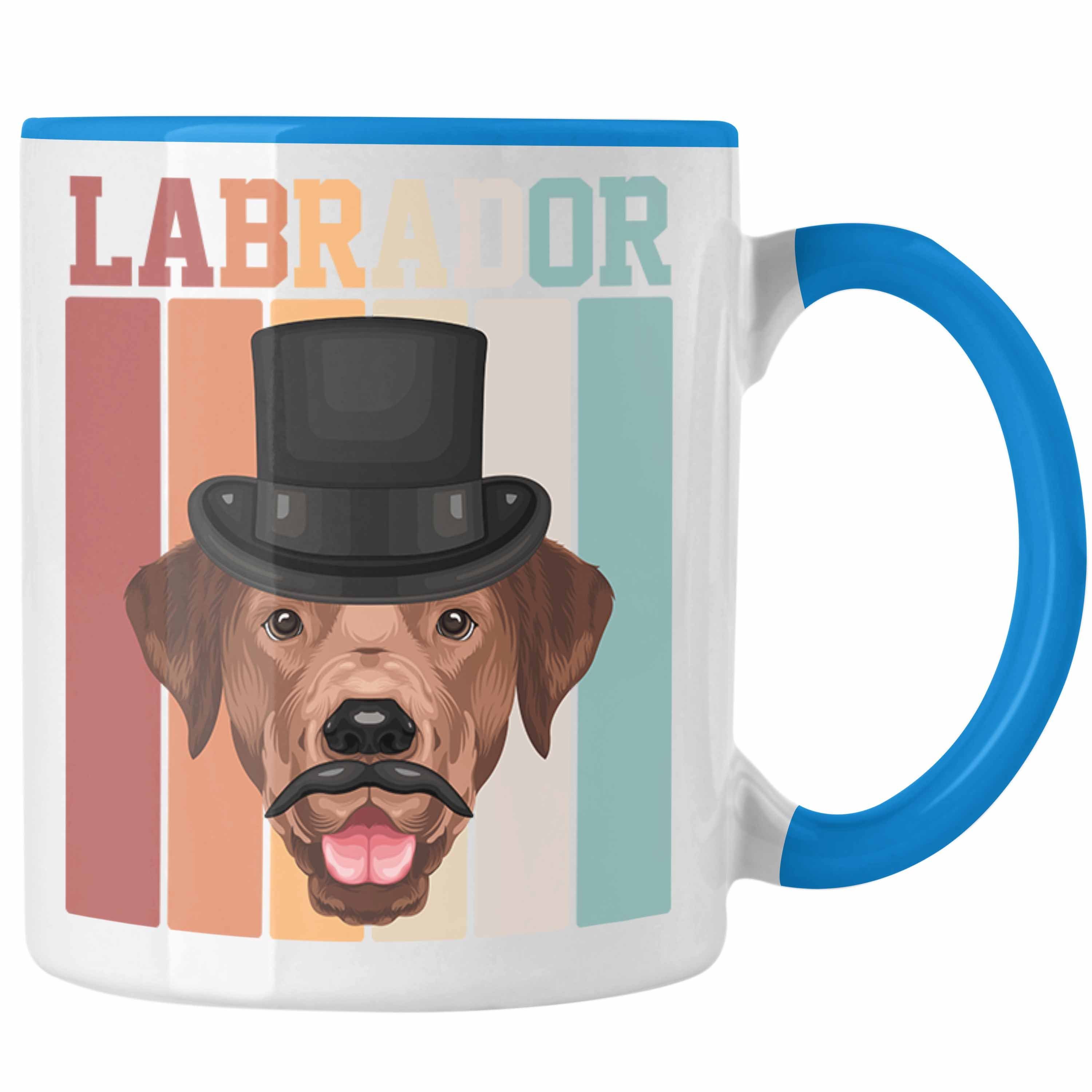 Trendation Tasse Labrador Besitzer Tasse Geschenk Lustiger Spruch Geschenkidee Retro Vi Blau | Teetassen