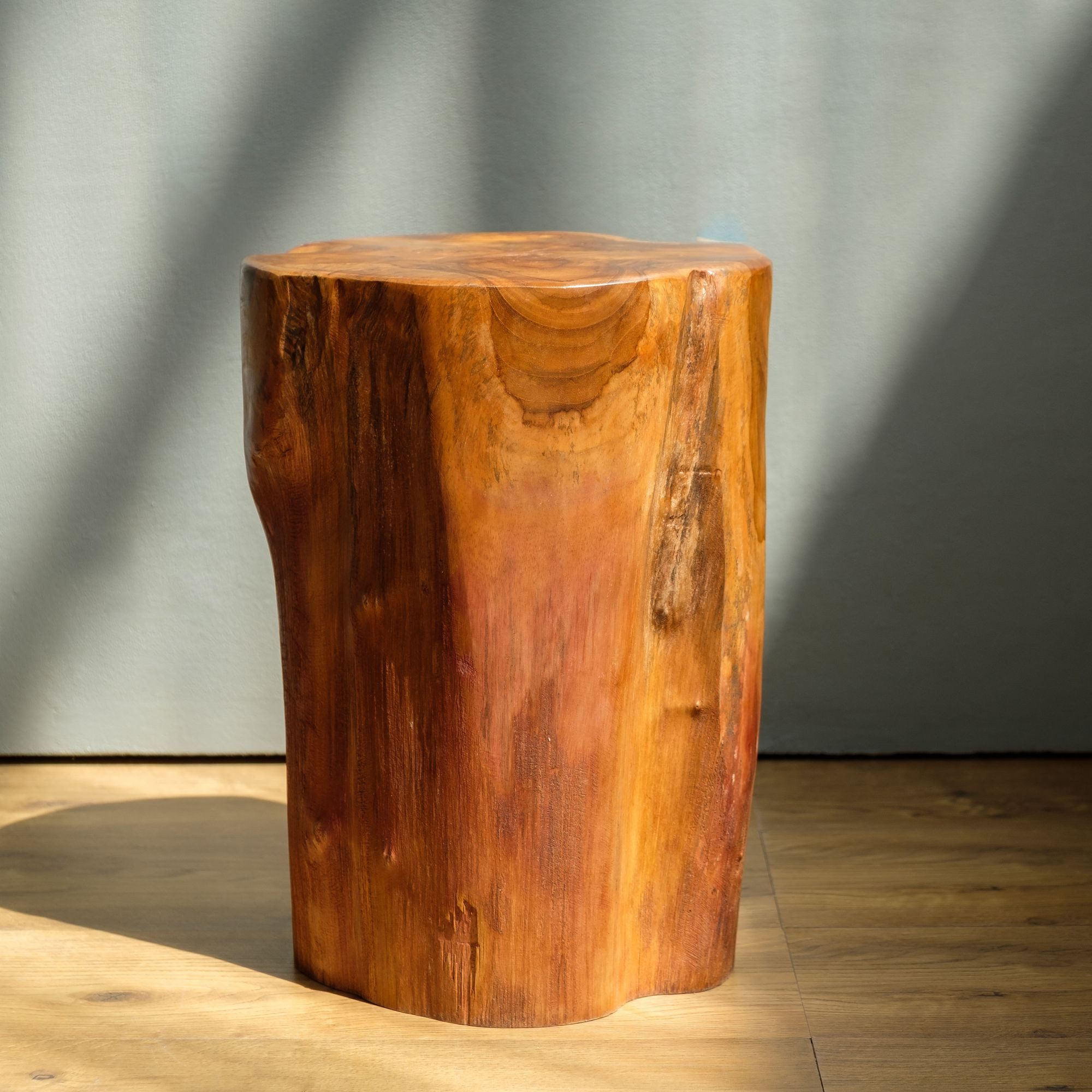 wohnfreuden Sitzhocker Teakholz Hocker Elefantenfuss 40 cm lasiert, 1007