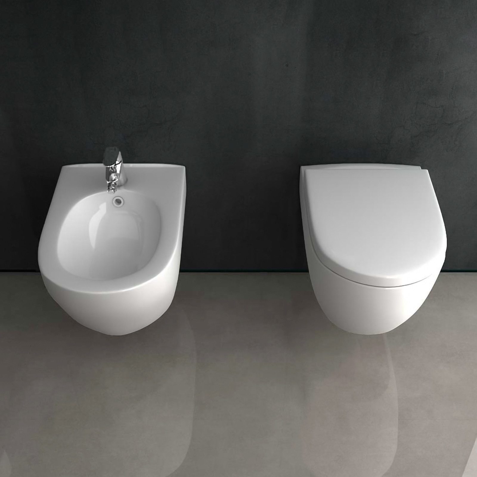 Alpenberger Tiefspül-WC Set aus Keramik Wand günstig online kaufen