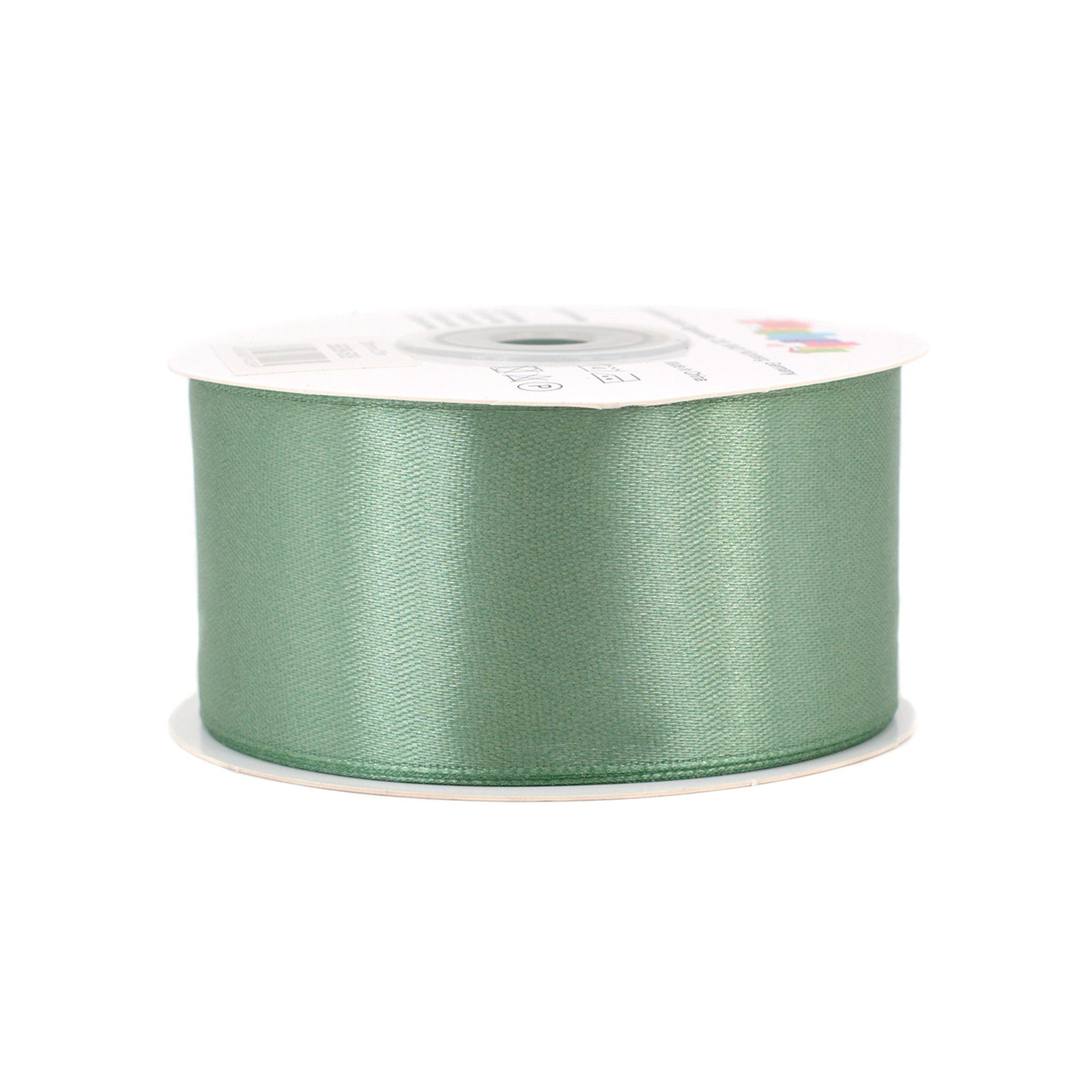 Creativery Satinband, Satinband 38mm x 25m Rolle Eukalyptus