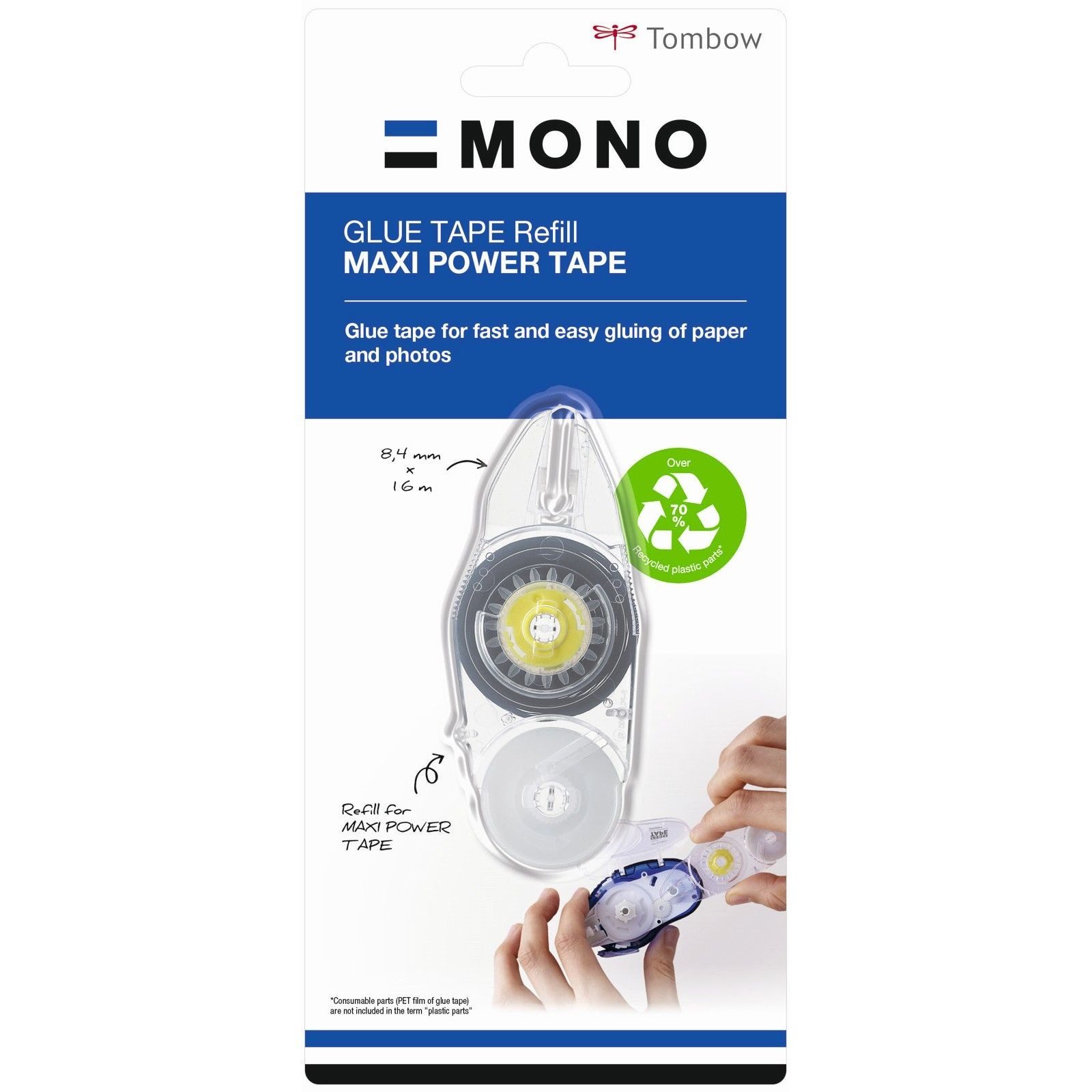 TOMBOW Klebeband Nachfüllkassette 16mx 8,4mm für Maxi Power Tape