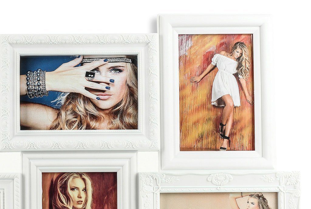Levandeo® Bilderrahmen Collage, Bilderrahmen Fotocollage weiß günstig online kaufen
