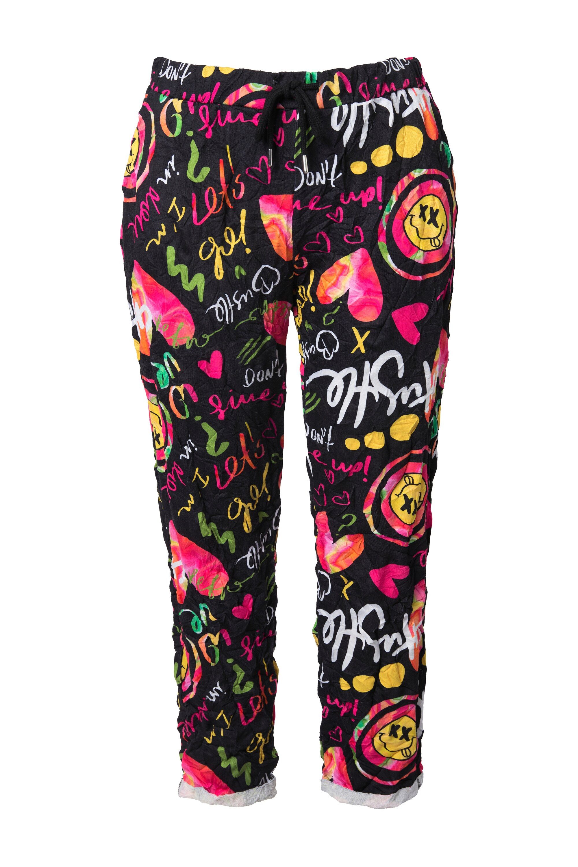Funktionshose Joggpants Loose Fit Crinkle-Sweat Smileys