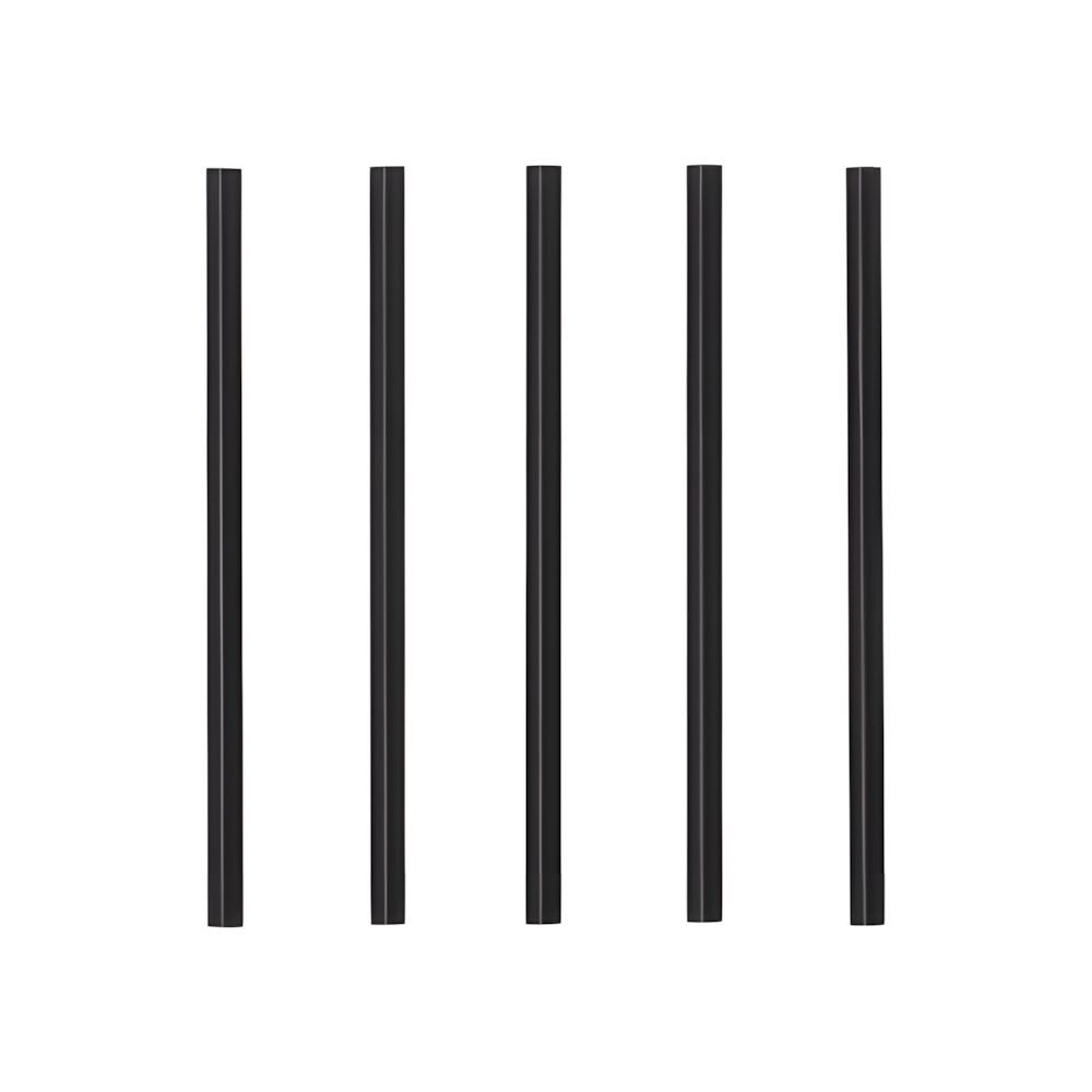 PAPSTAR Trinkhalme Mehrweg-Cocktail Trinkhalme PP Ø 7 mm, 15 cm schwarz 500 Stk