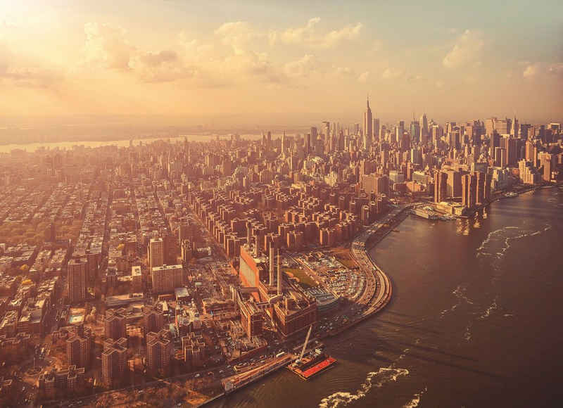 Komar Fototapete »Manhattan«, glatt, bedruckt, Stadt, Kunst, (Set), ausgezeichnet lichtbeständig