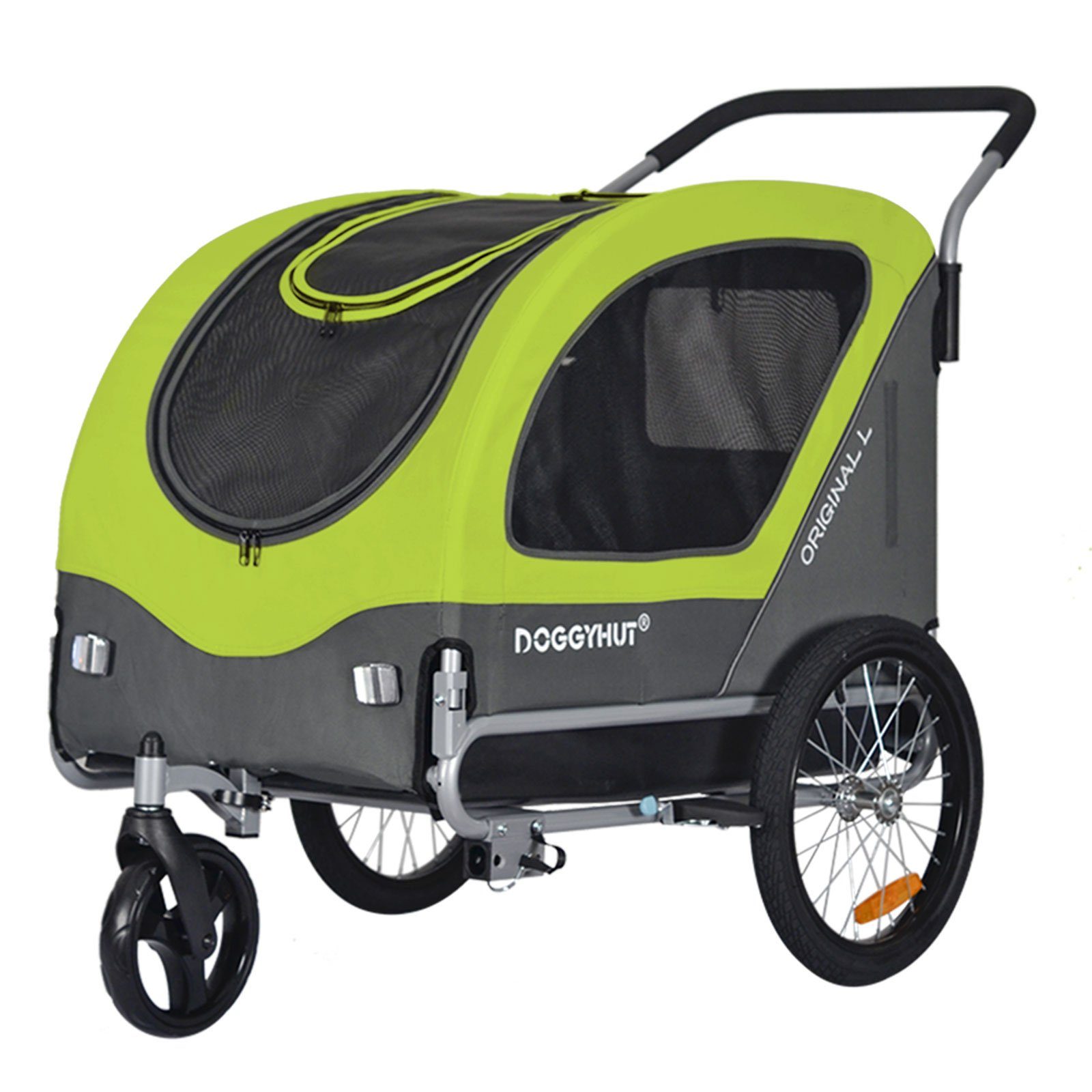 TIGGO Fahrradhundeanhänger DOGGYHUT Fahrradanhänger & Hundebuggy bis 35kg Hundeanhänger, Joggerfunktion