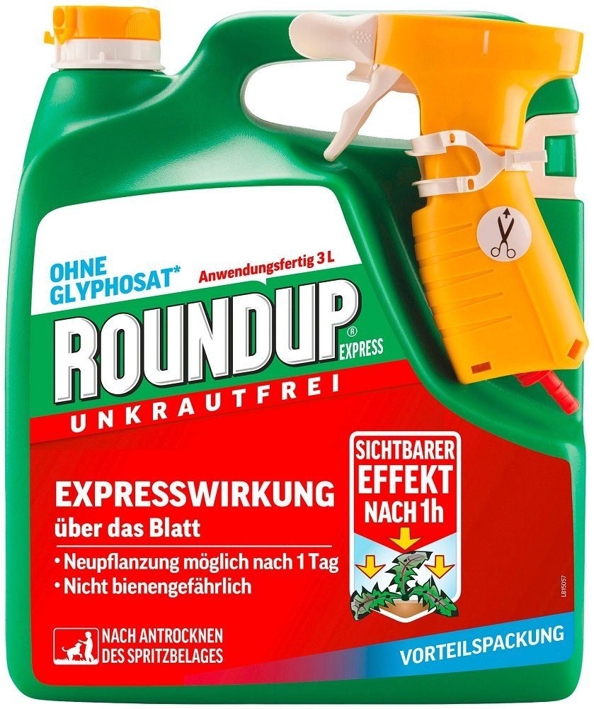 ROUNDUP Unkrautbekämpfungsmittel Roundup Express Unkrautfrei Anwendungsfertig Sprühsystem 3 Liter