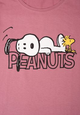 United Labels® Schlafanzug The Peanuts Snoopy Schlafanzug Damen - Pyjama Set Langarm Rosa/Grau