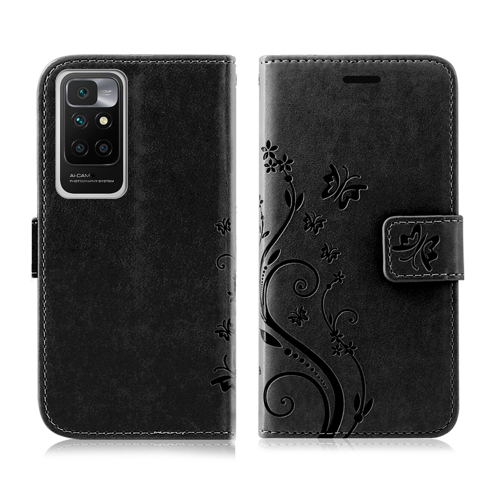 betterfon Handyhülle Handytasche für Xiaomi Redmi 10 Schutzhülle Klapphülle, Bookstyle-Hülle: Magnetverschluss 3 Kartenfächer & Standfunktion