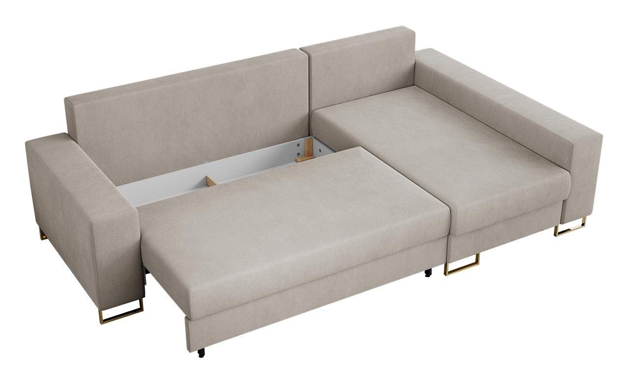 Cremige DORIAN, MÖBEL Ecksofa Wohnlandschaft MKS Couch, Letto L-Form Modern Ecksofa,