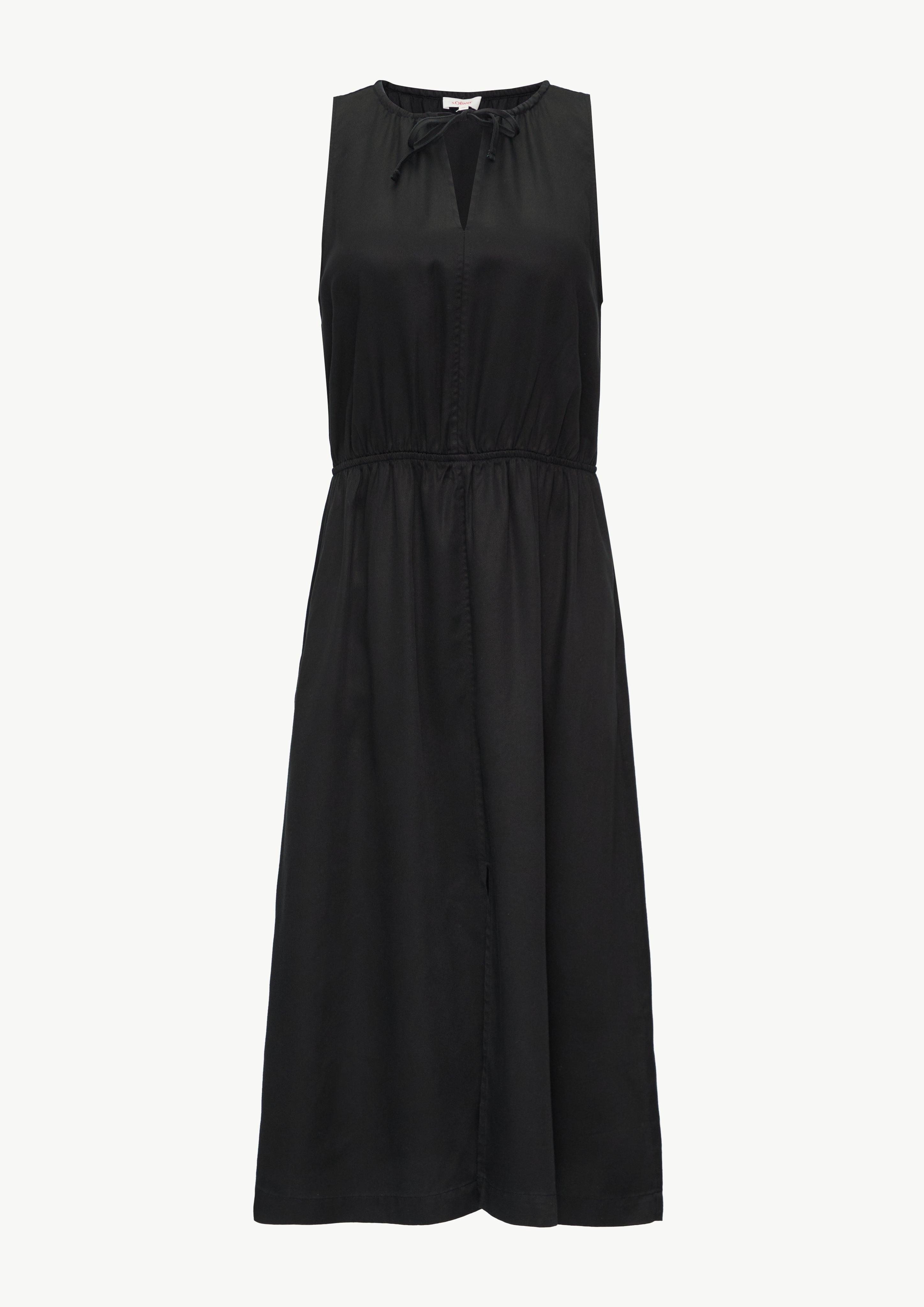 s.Oliver Maxikleid Midi-Kleid aus Lyocell mit Gummizug Raffung günstig online kaufen