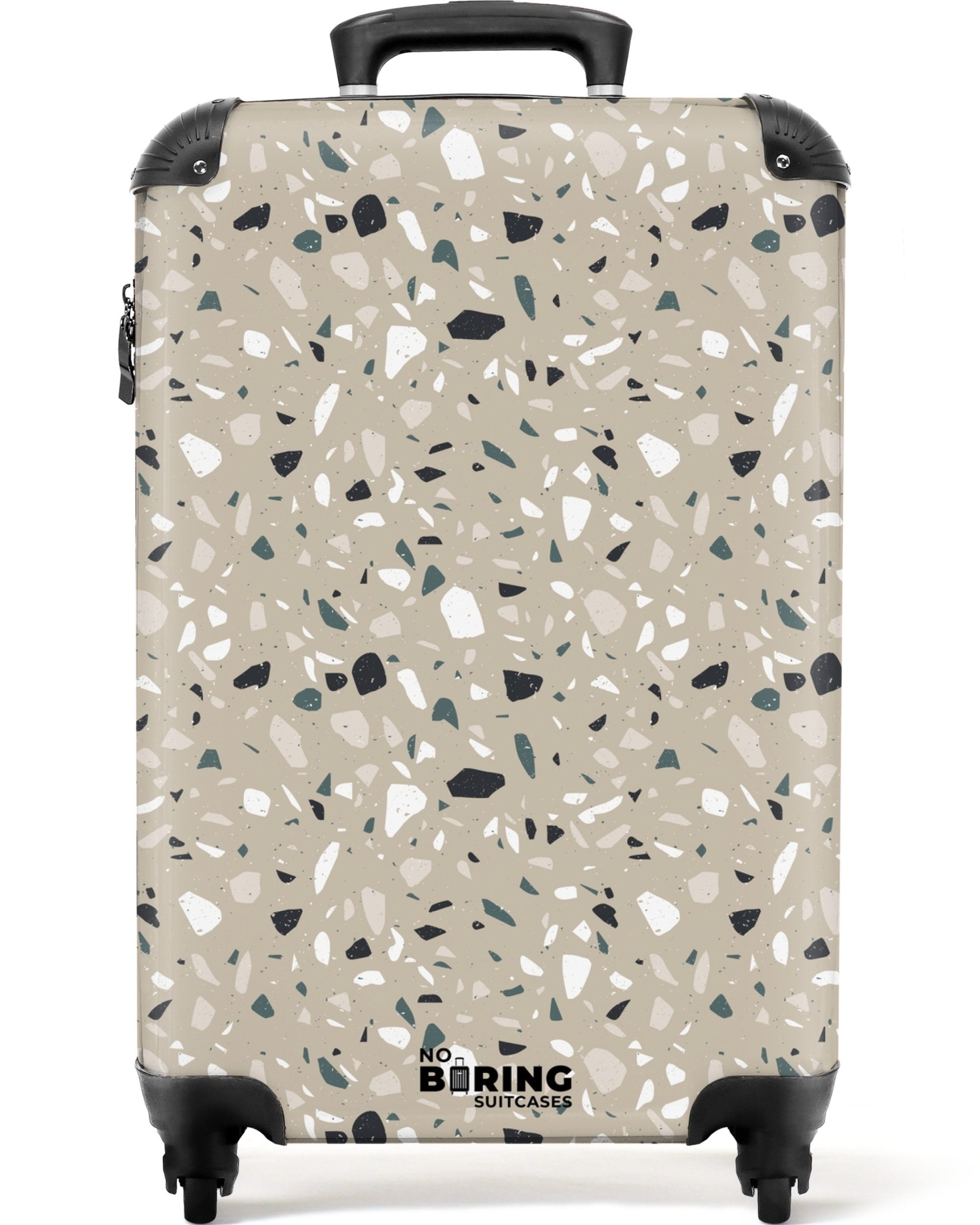Hartschalen-Trolley Terrazzo-Muster bunt grau grün 55x35x20cm