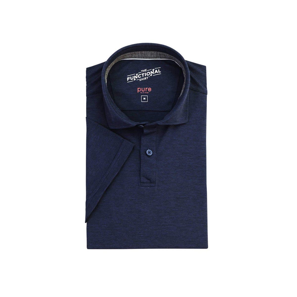 dunkel-blau Poloshirt (1-tlg) Hatico schmal