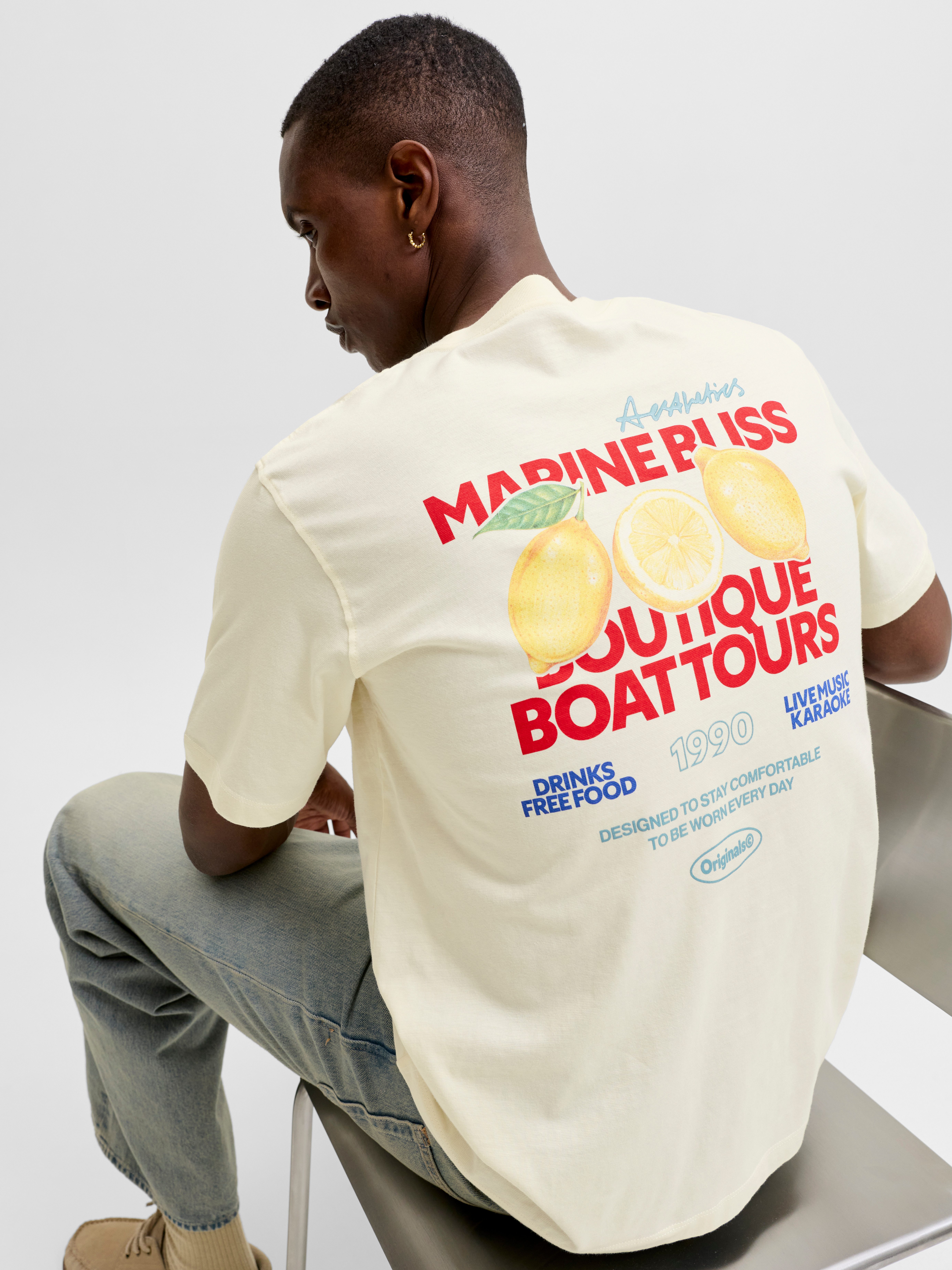 T-Shirt JORRIVIERA VINTAGE POSTER BACK TEE SS CN