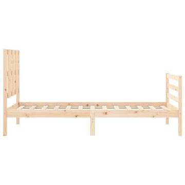 vidaXL Bett Massivholzbett mit Kopfteil 90x200 cm