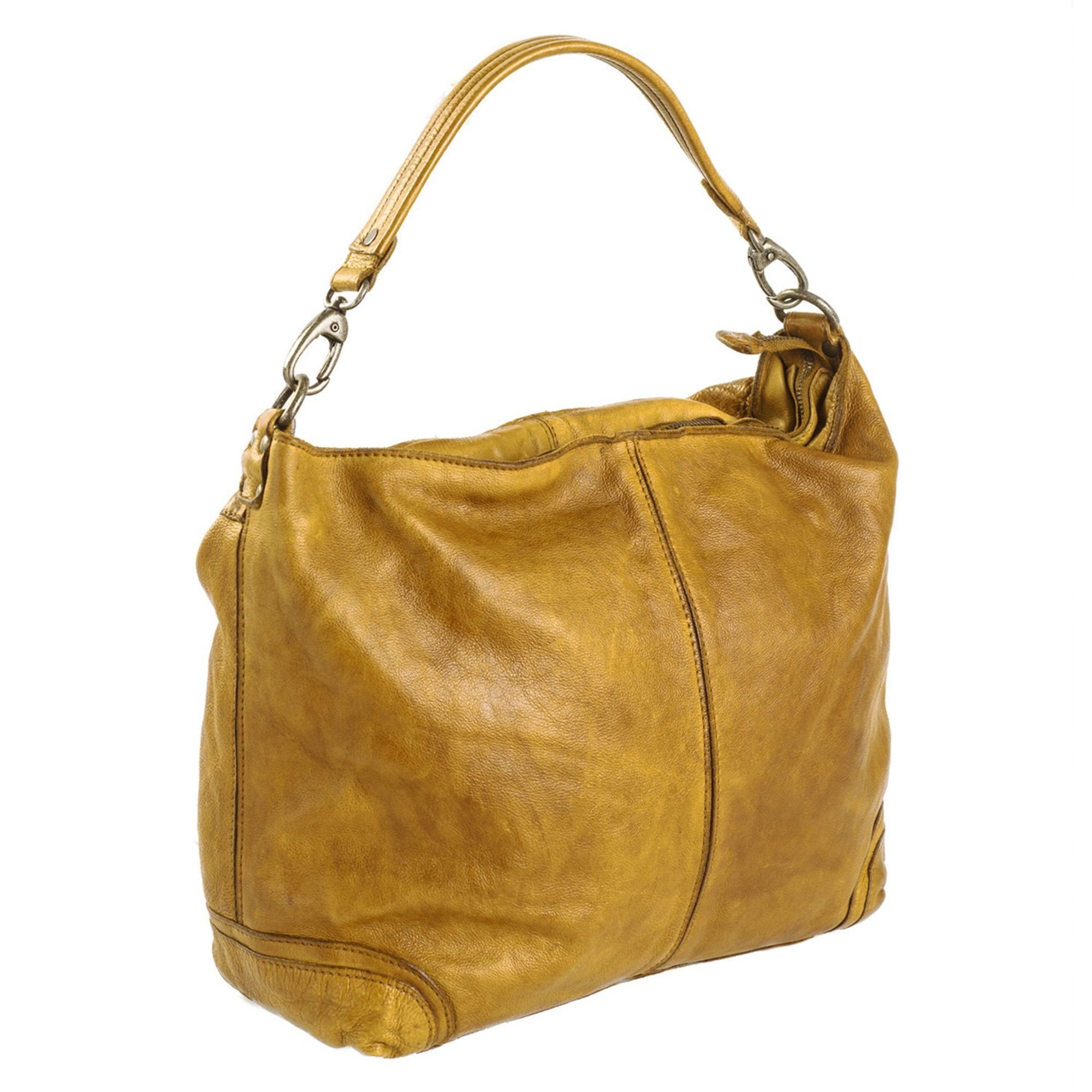 Brand yellow Leder Chesterfield Schultertasche The Vintage,