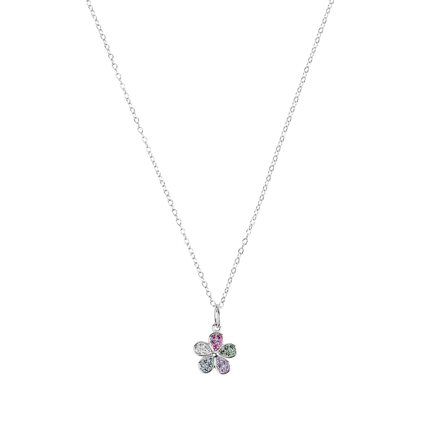 Prinzessin Lillifee Kette mit Anhänger Blume-Motiv, mit Zirkonia (synth)