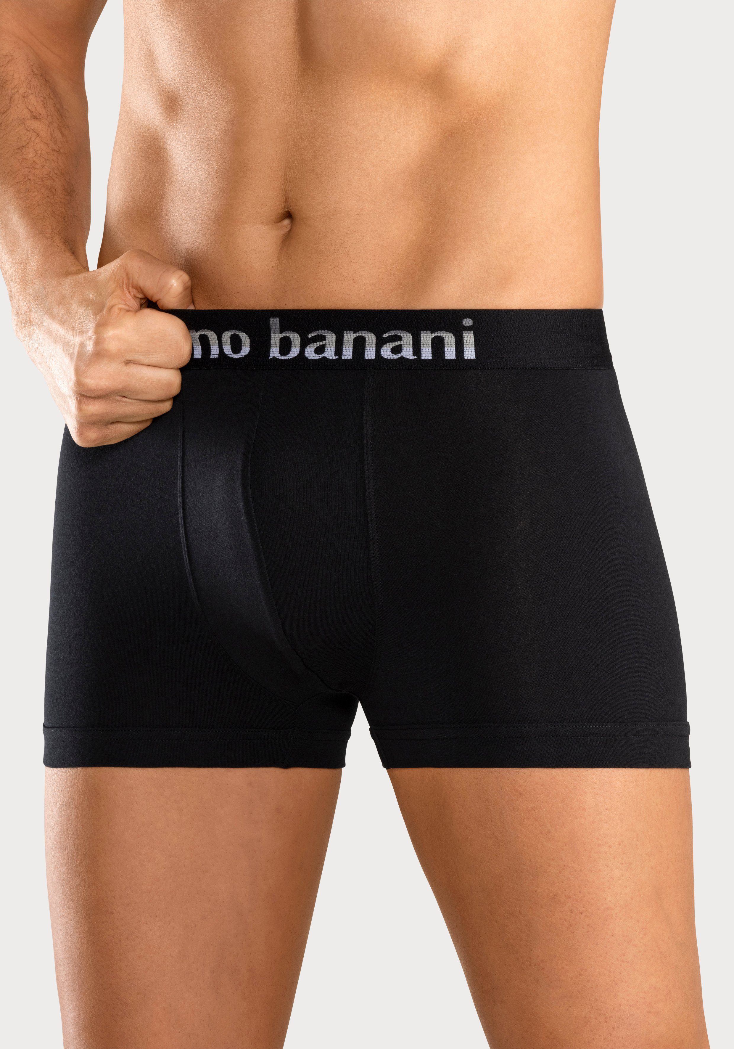 Bruno Banani Boxer (Packung, 5-St) schwarz-grau Streifen schwarz-mint, schwarz-pink, schwarz-blau, mit Logo Webbund schwarz-gelb