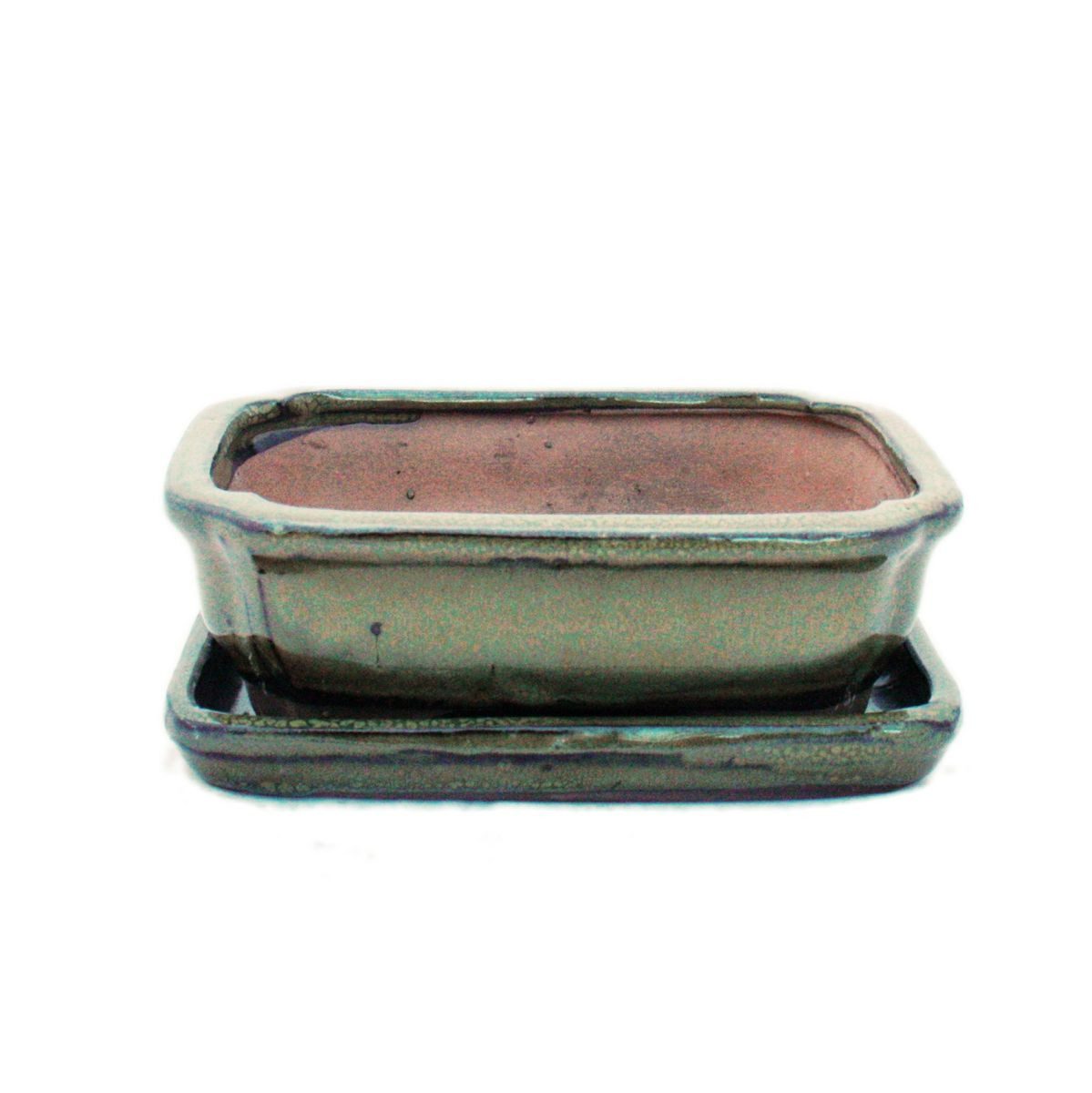 Exotenherz Pflanzschale Bonsai-Schale Unterteller Gr. 2 Oliv-Braun eckig Modell G12 L 15,5cm (1 St)