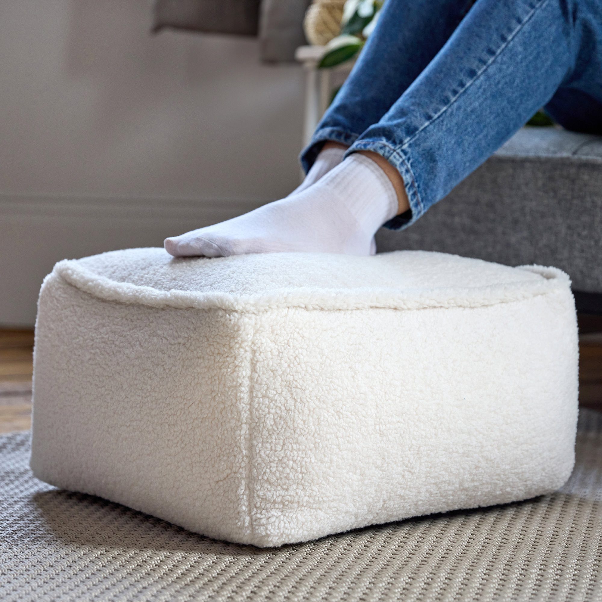 icon Pouf aus Sherpa Flauschig „Borg“ günstig online kaufen