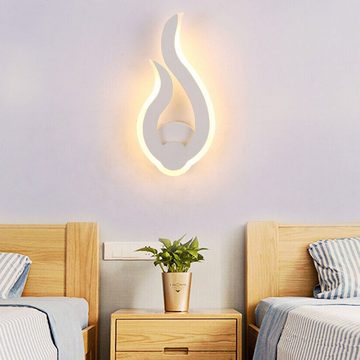 LETGOSPT Wandleuchte 9W LED Wandleuchte Innen, Wandlampe Flammenform Acryl Lampe, Warmweiß, LED fest integriert, für Wohnzimmer Schlafzimmer Treppenhaus Flur