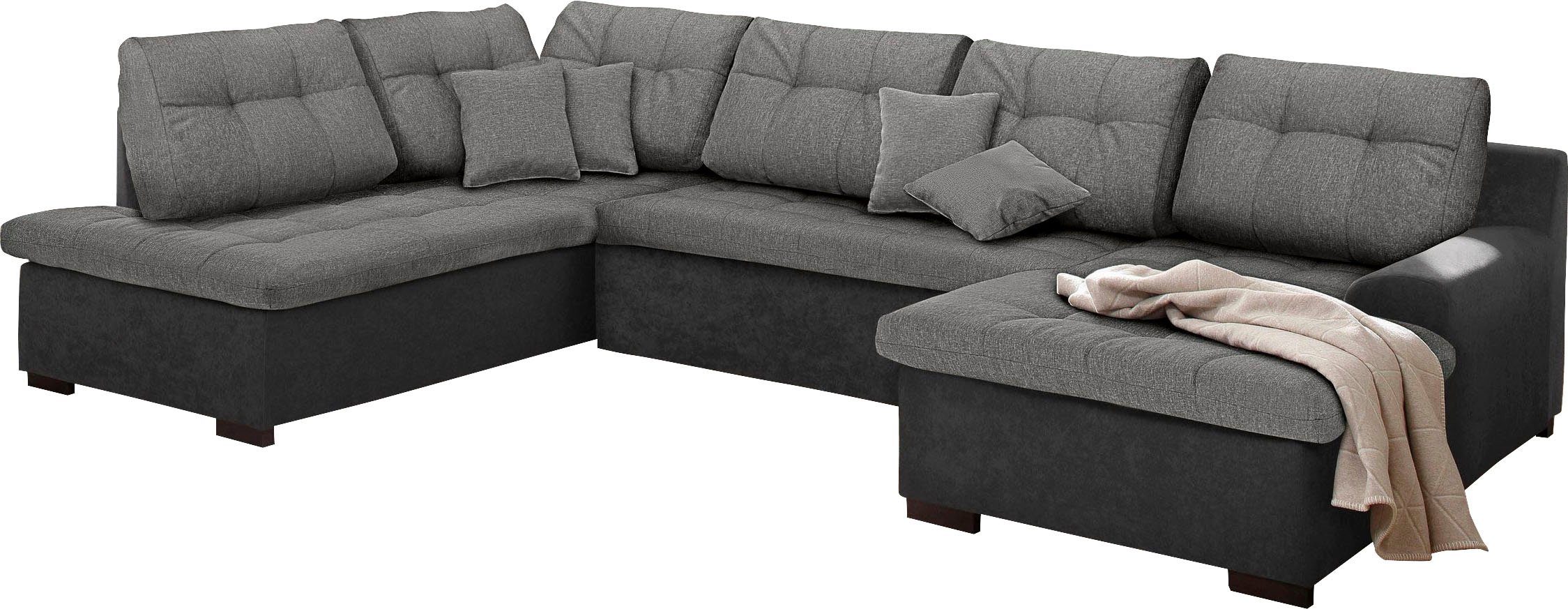 Home affaire Wohnlandschaft "Föhr U-Form" wahlweise mit Bettfunktion günstig online kaufen