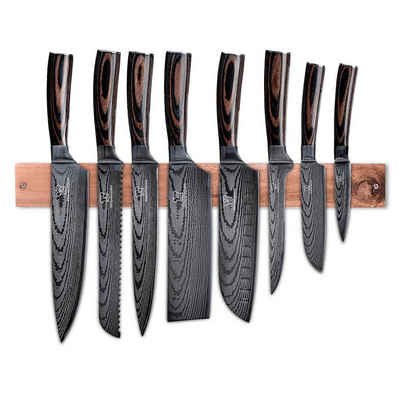 Küchenkompane Messer-Set Messerset asiatisch mit magnetischer Holzleiste - Küchenmesser Bundle (2-tlg)